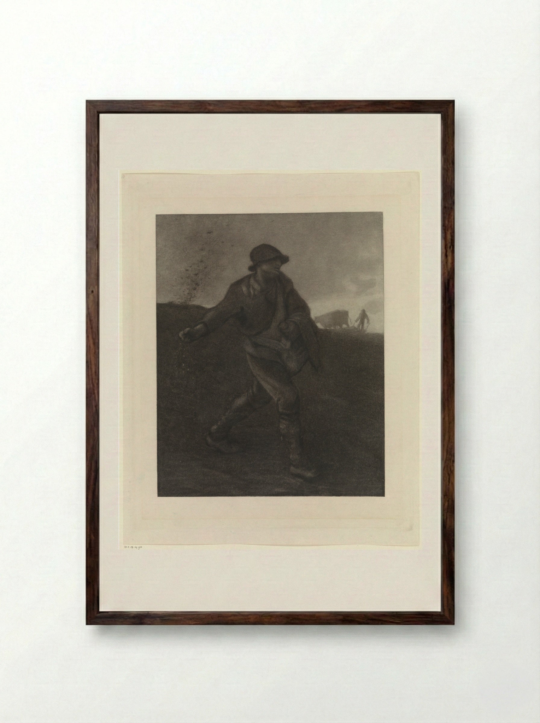 The Sower - Jean-François Millet - Framed Print Dark Wood