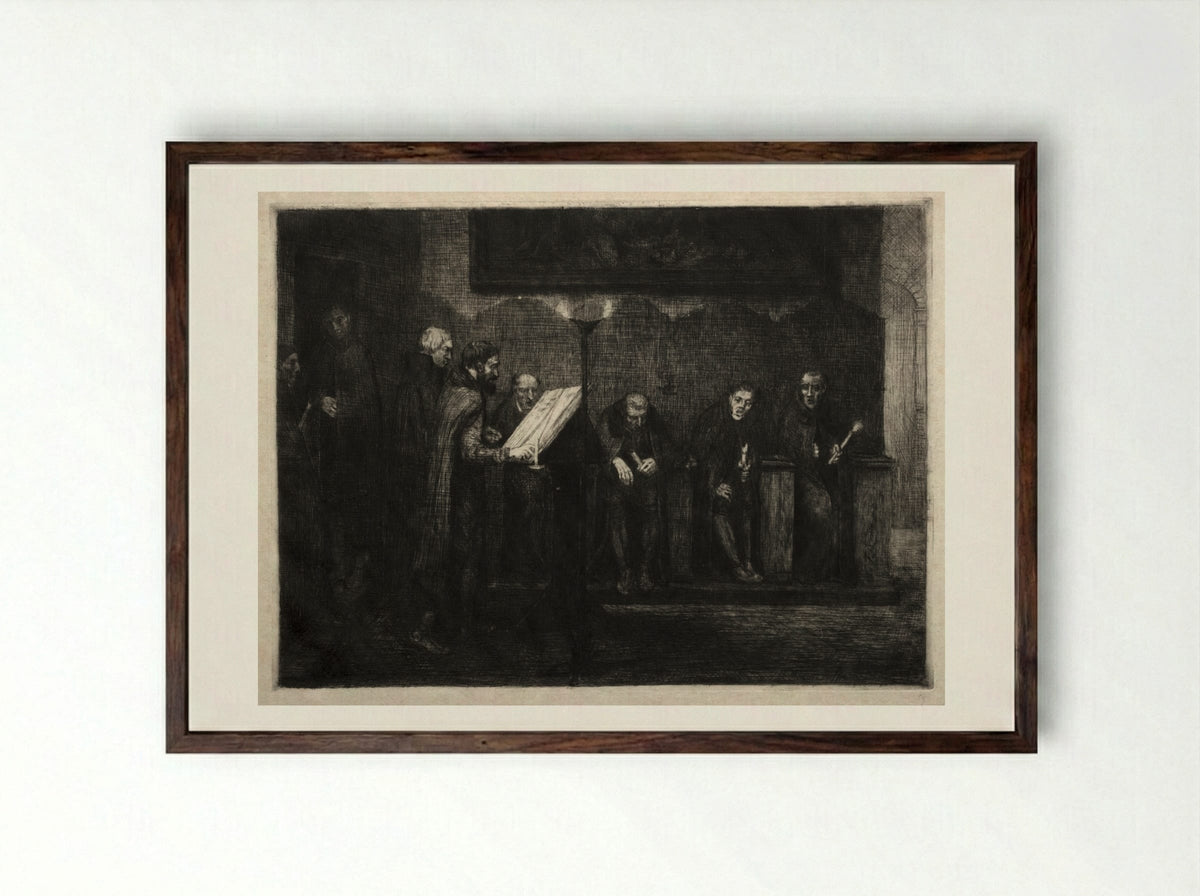 The Spanish Singers - Alphonse Legros - Framed Print Dark Wood