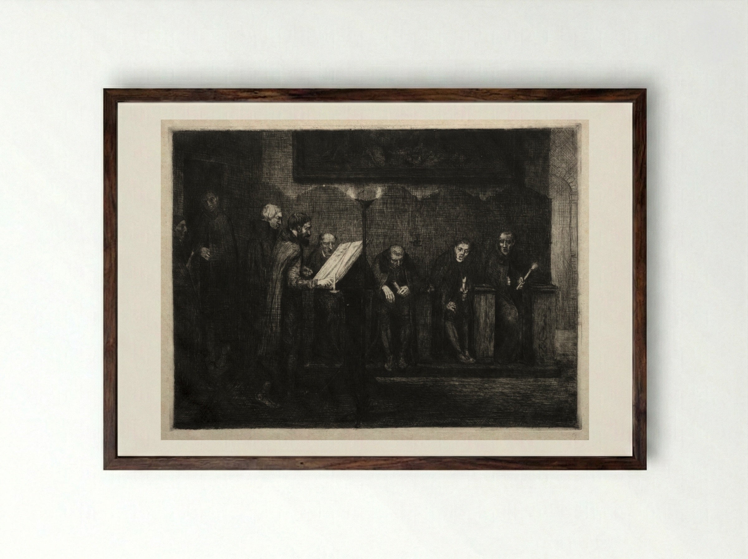 The Spanish Singers - Alphonse Legros - Framed Print Dark Wood