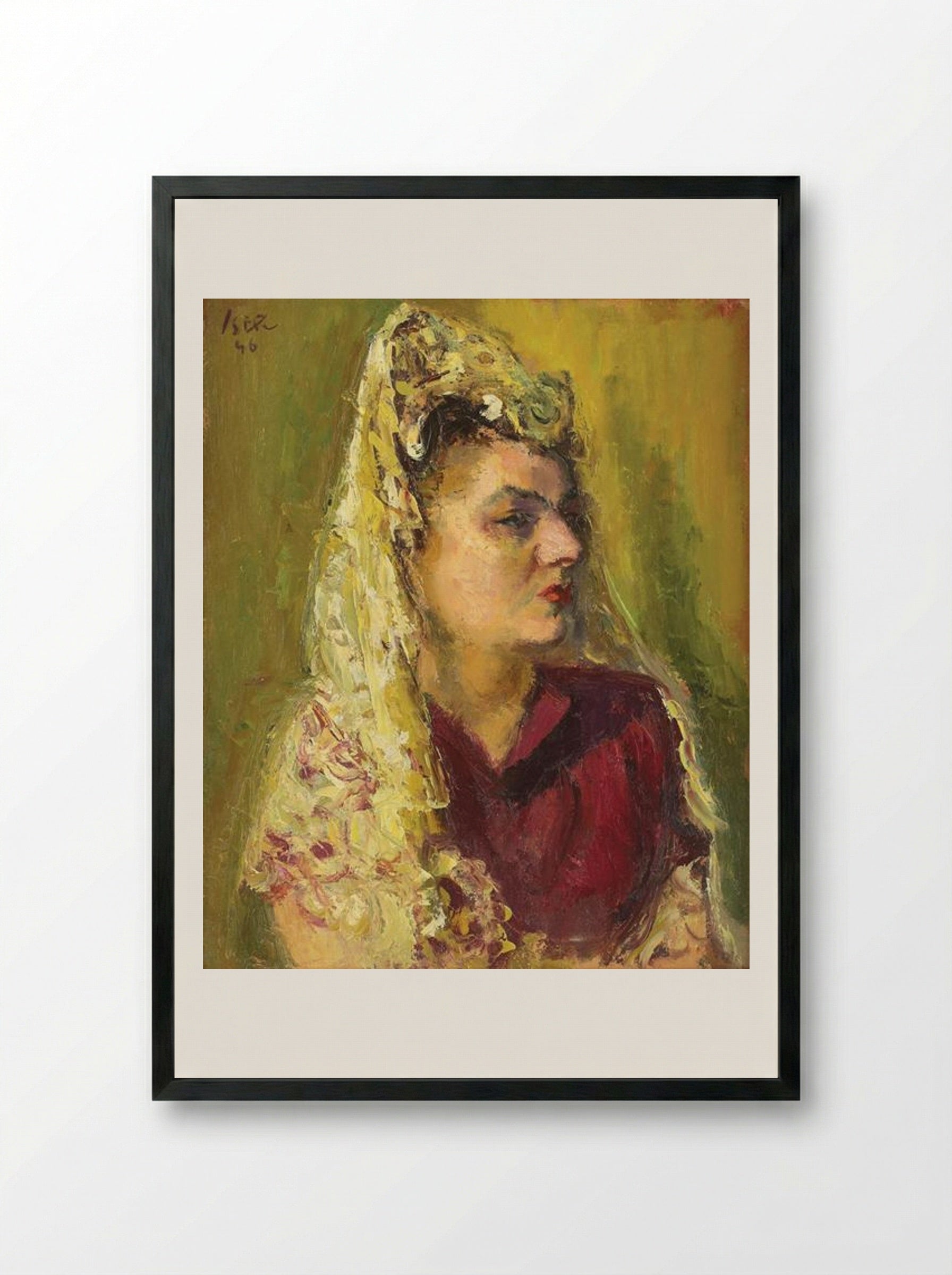The Spanish Woman - Iosif Iser - Framed Print Black