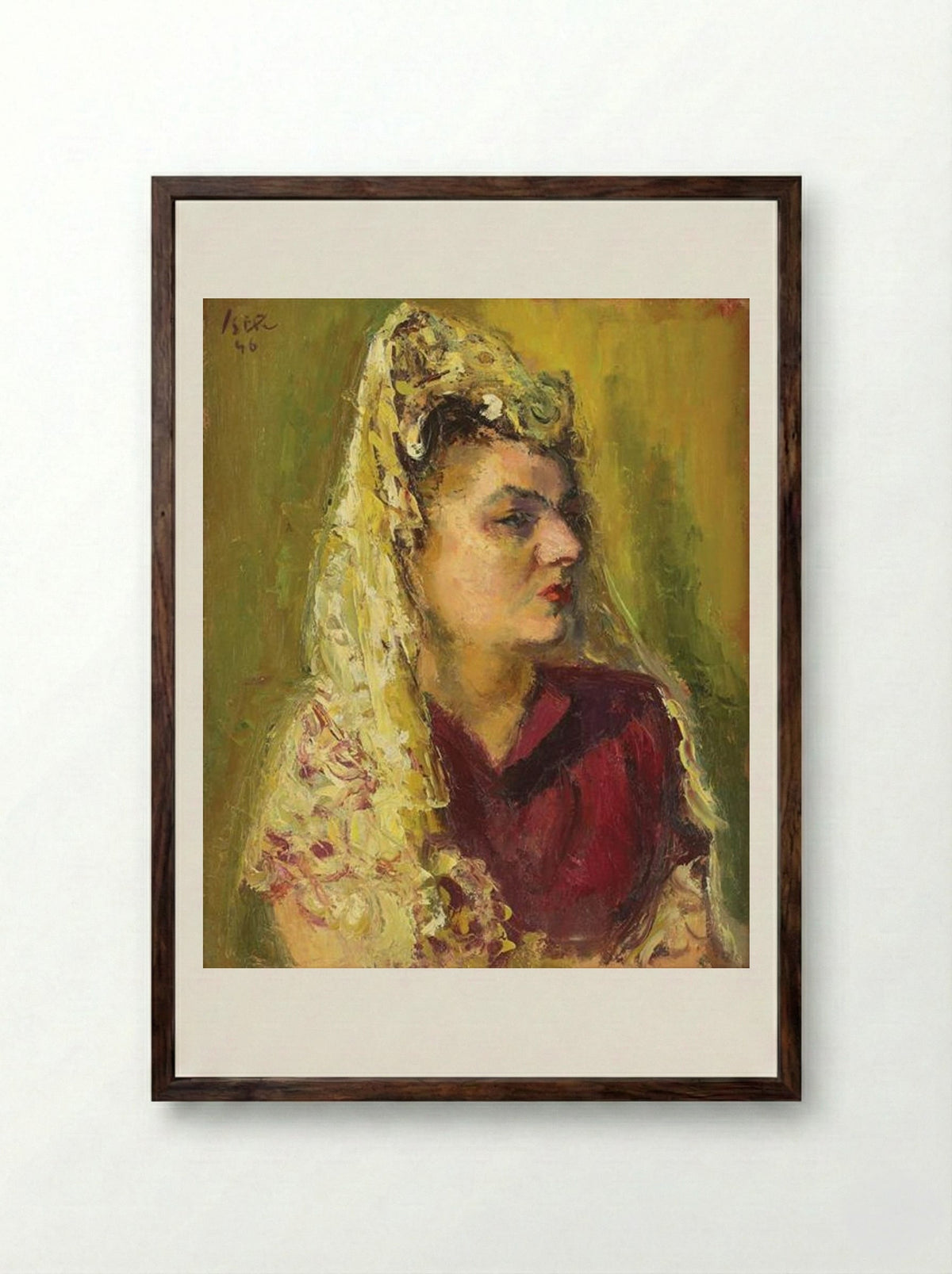 The Spanish Woman - Iosif Iser - Framed Print Dark Wood