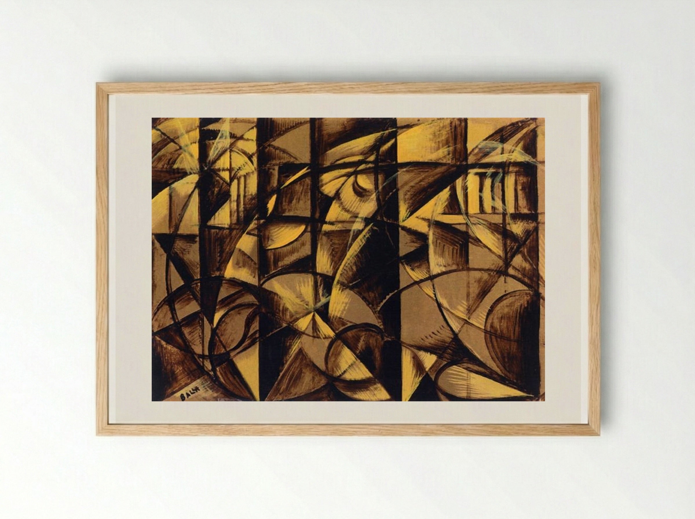 The Speed of an Automobile - Giacomo Balla - Framed Print Wood