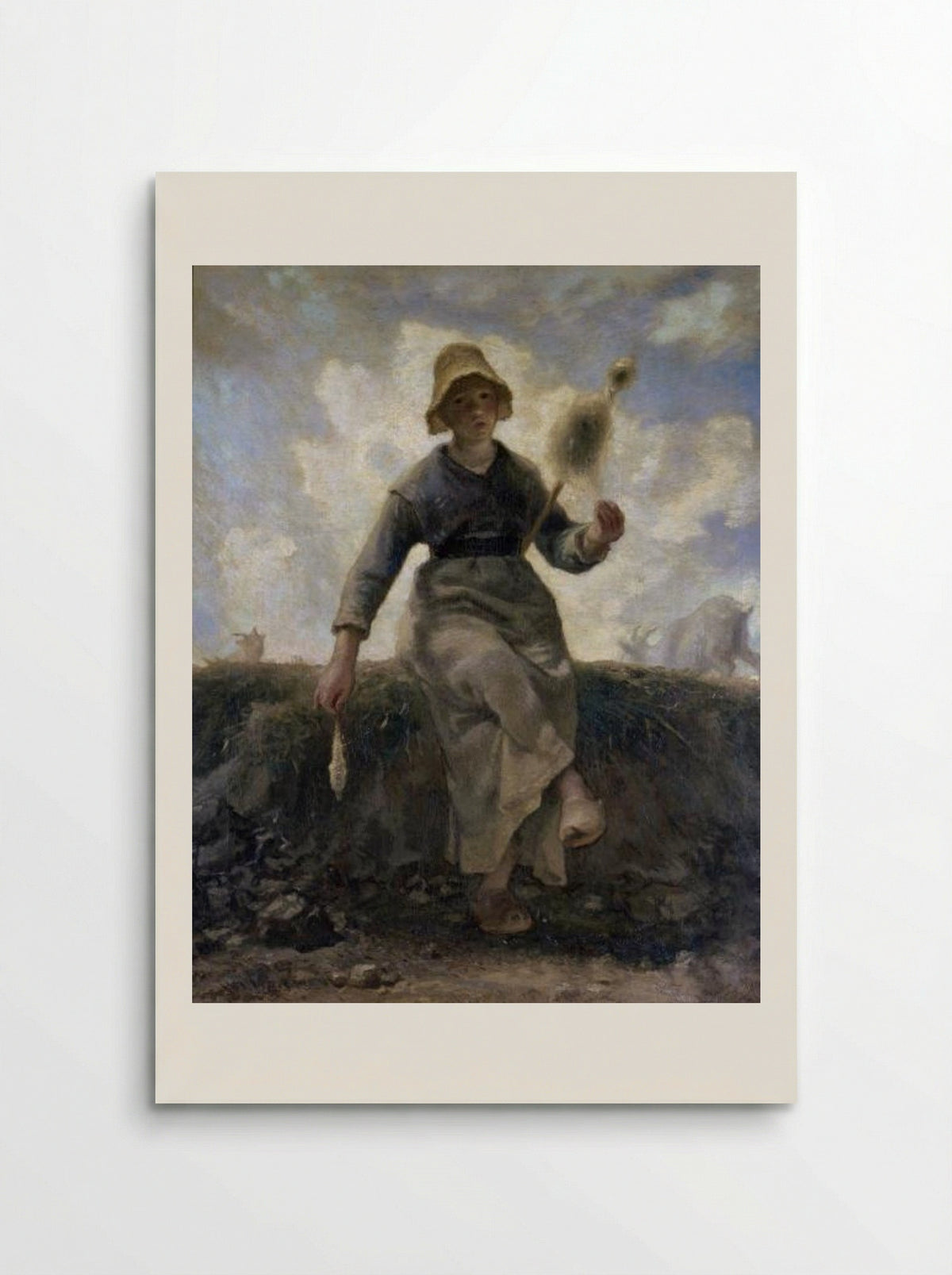 The Spinner, Goatherd of the Auvergne - Jean-Francois Millet - Poster