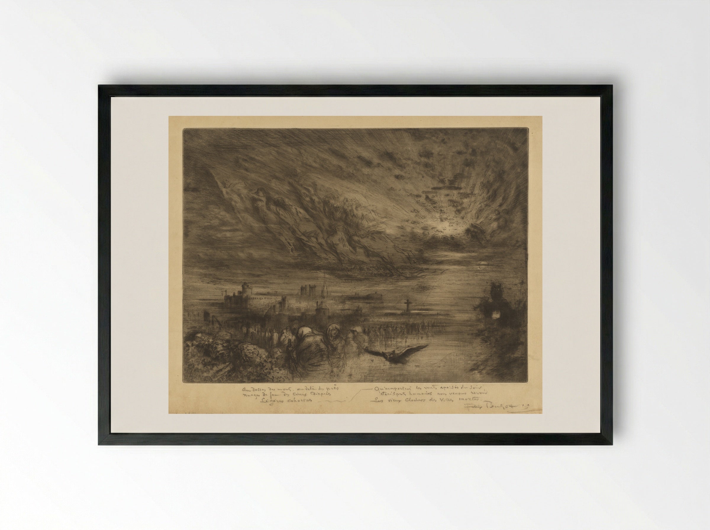 The Spirits of Dead Cities - Félix Hilaire Buhot - Framed Print Black