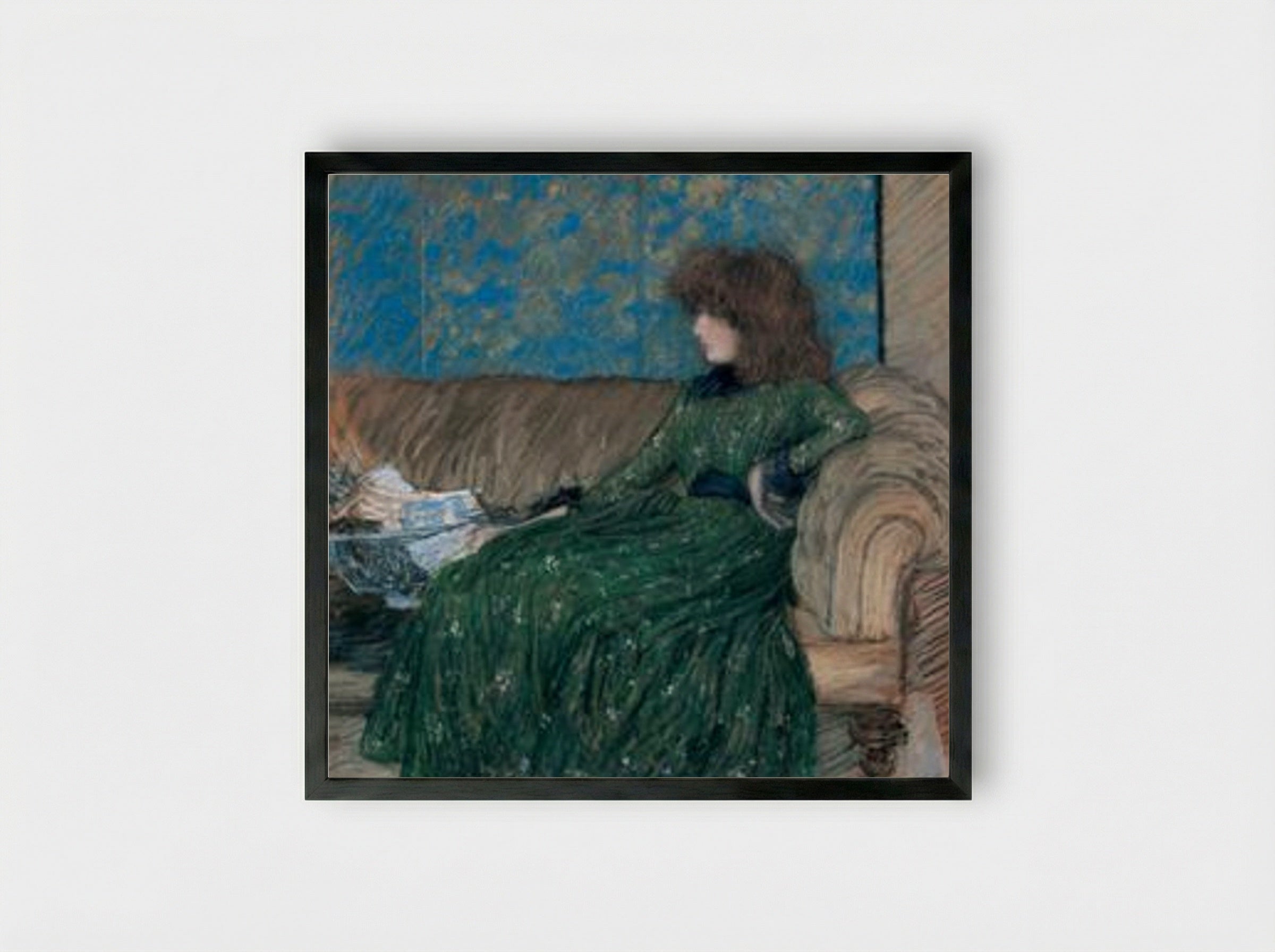 The Sprigged Frock - Philip Wilson Steer - Framed Print Black