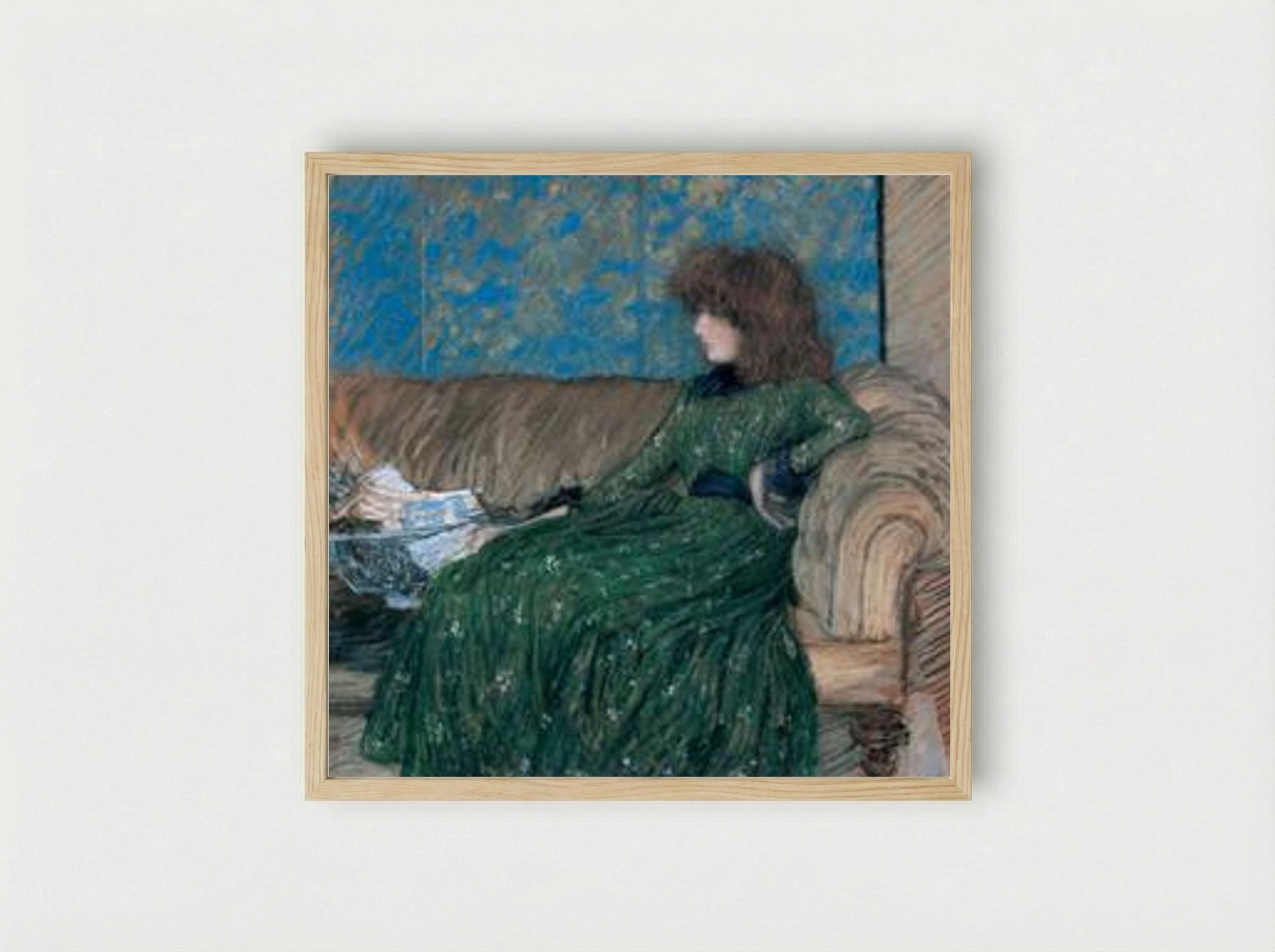 The Sprigged Frock - Philip Wilson Steer - Framed Print Wood