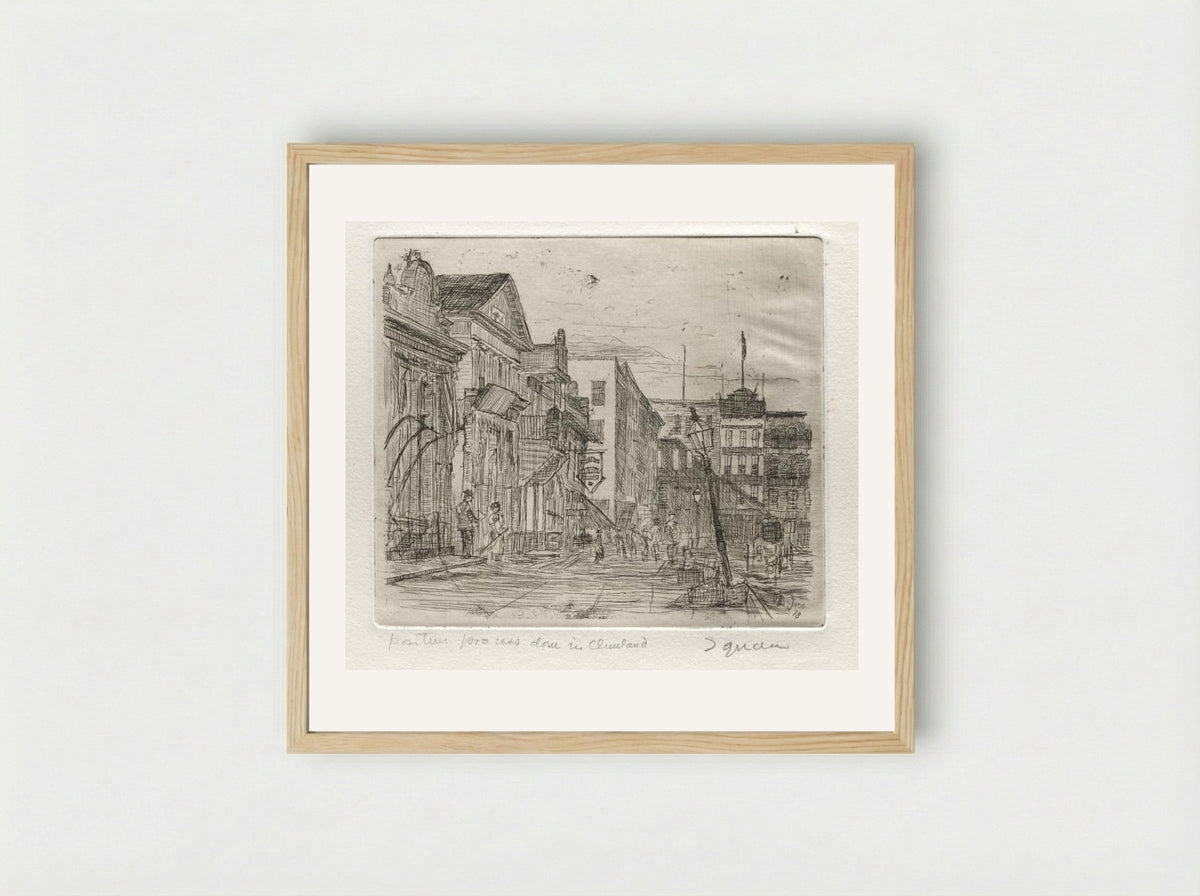 The Square - Otto H. Bacher - Framed Print Wood