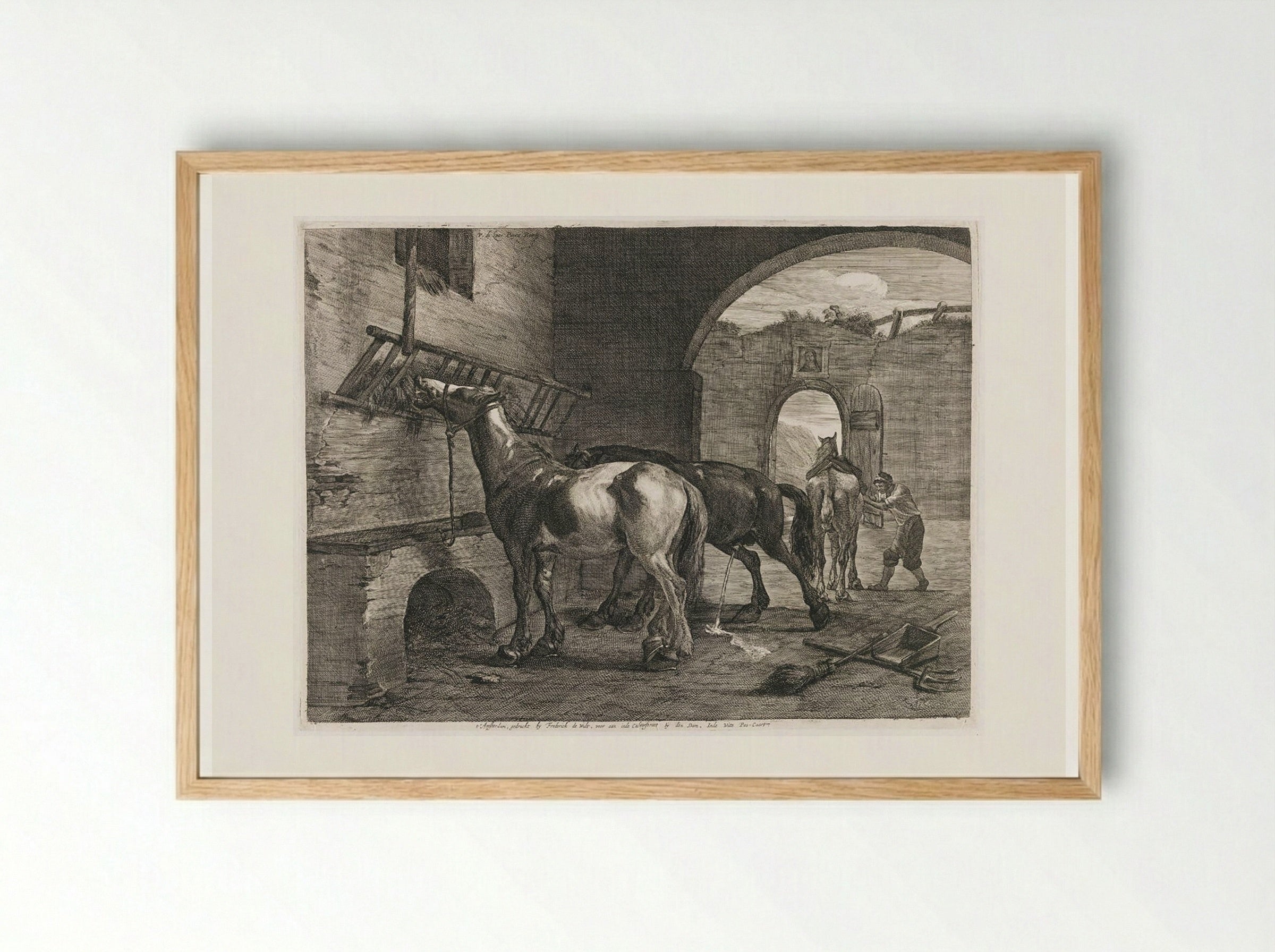 The Stable - Cornelis Visscher - Framed Print Wood