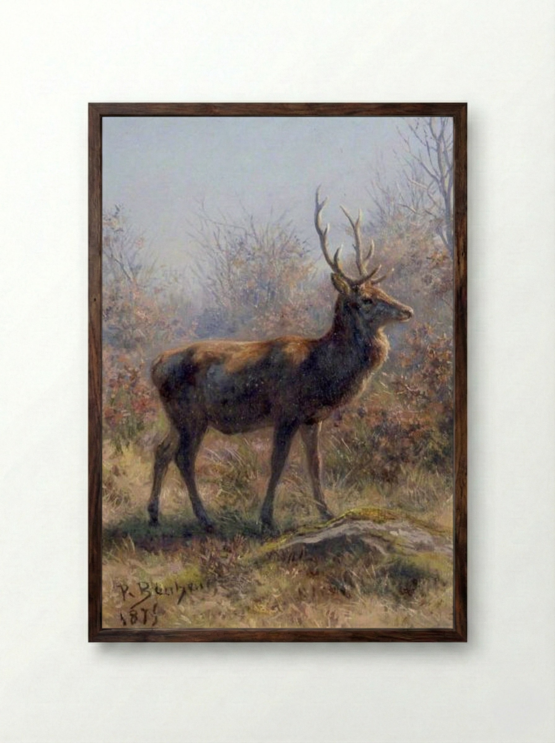 The Stag - Rosa Bonheur - Framed Print Dark Wood