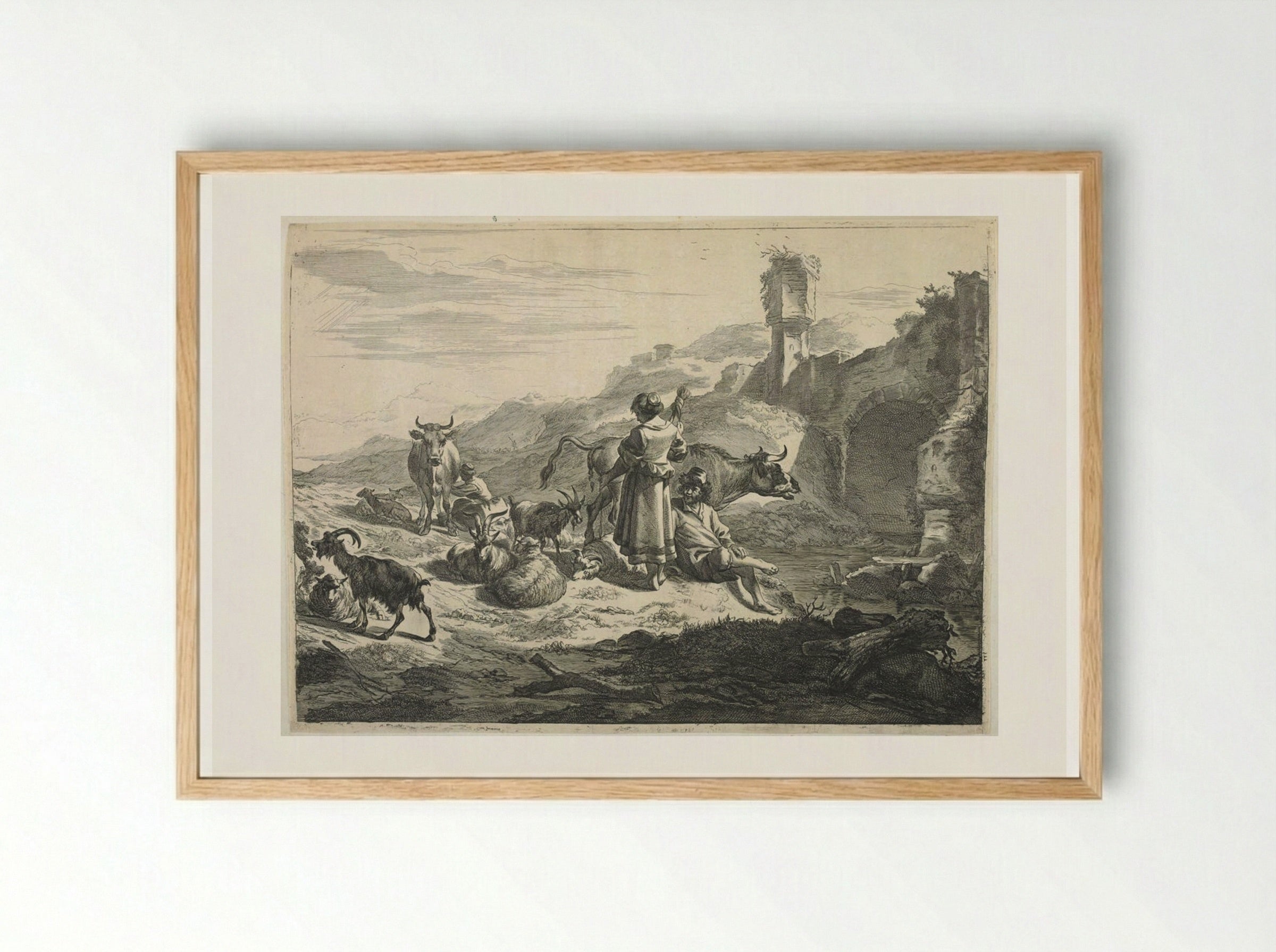 The Standing Spinner - Cornelis Visscher - Framed Print Wood