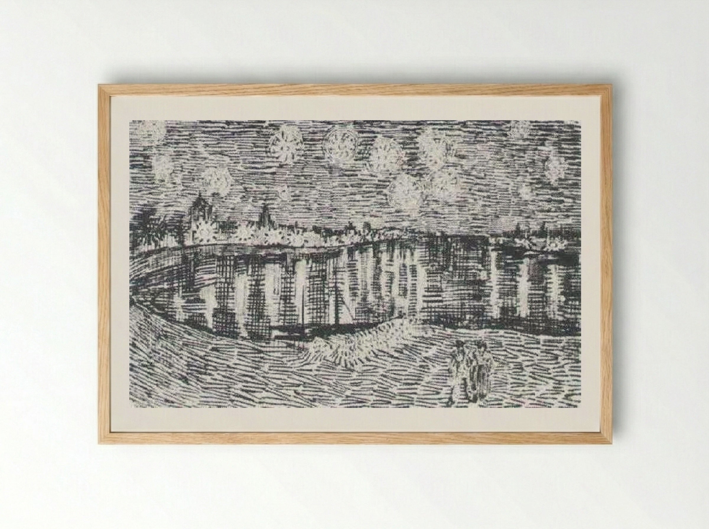 The Starry Night - Vincent van Gogh - Framed Print Wood
