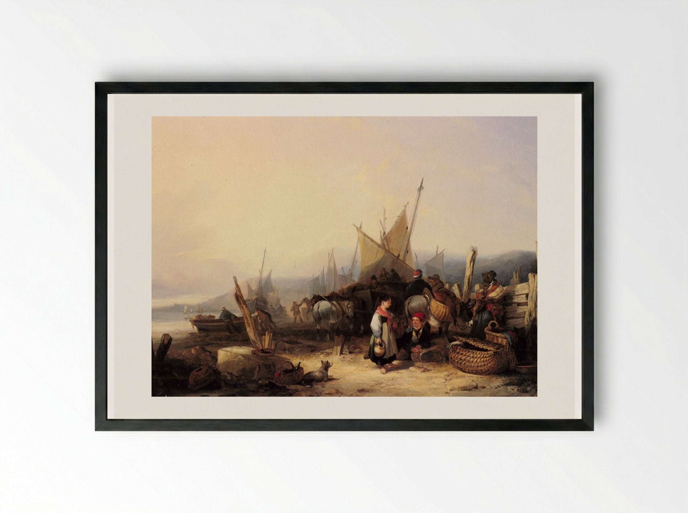 The Start Of The Day - William Shayer - Framed Print Black
