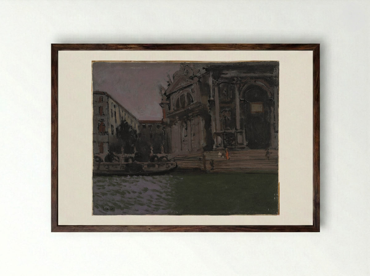 The Steps of Santa Maria della Salute - Walter Sickert - Framed Print Dark Wood