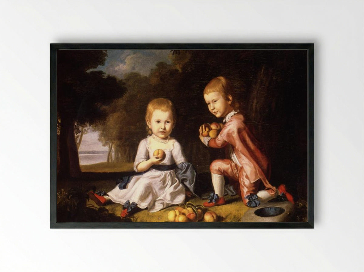 The Stewart Children - Charles Willson Peale - Framed Print Black