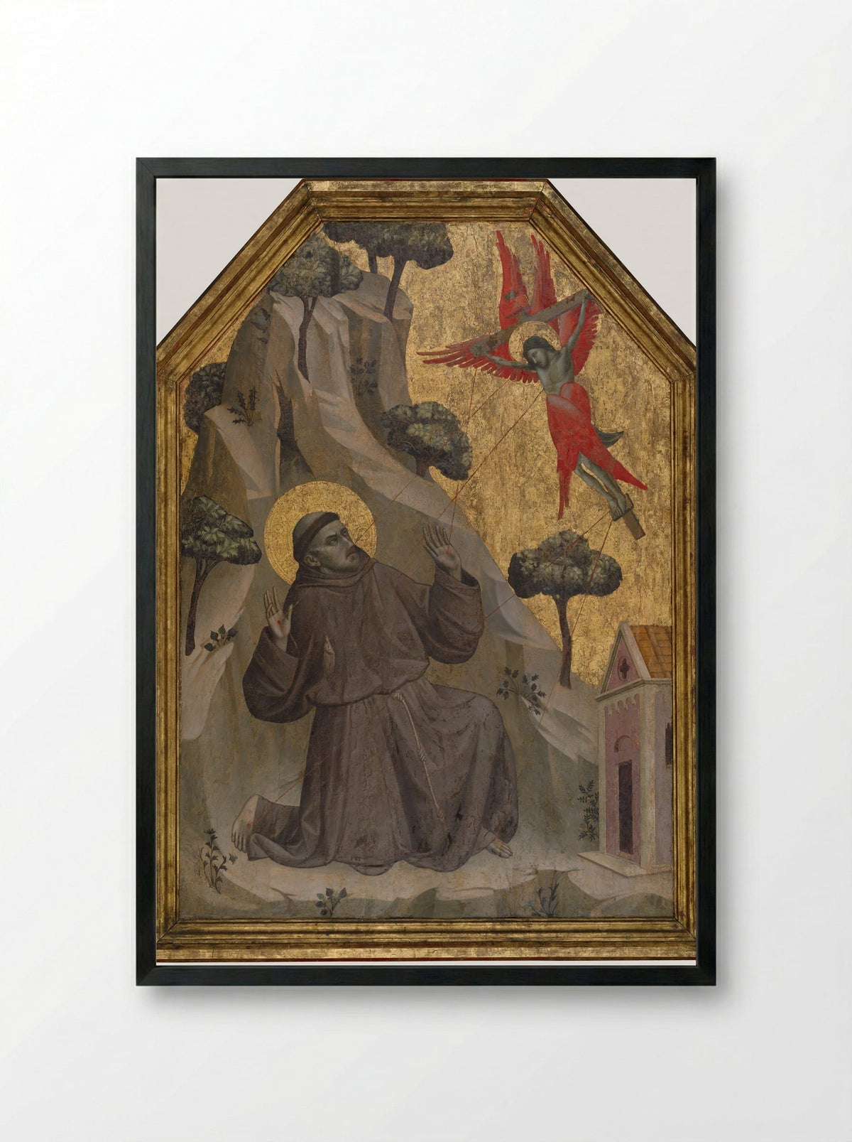 The Stigmatization of Saint Francis - Taddeo Gaddi - Framed Print Black