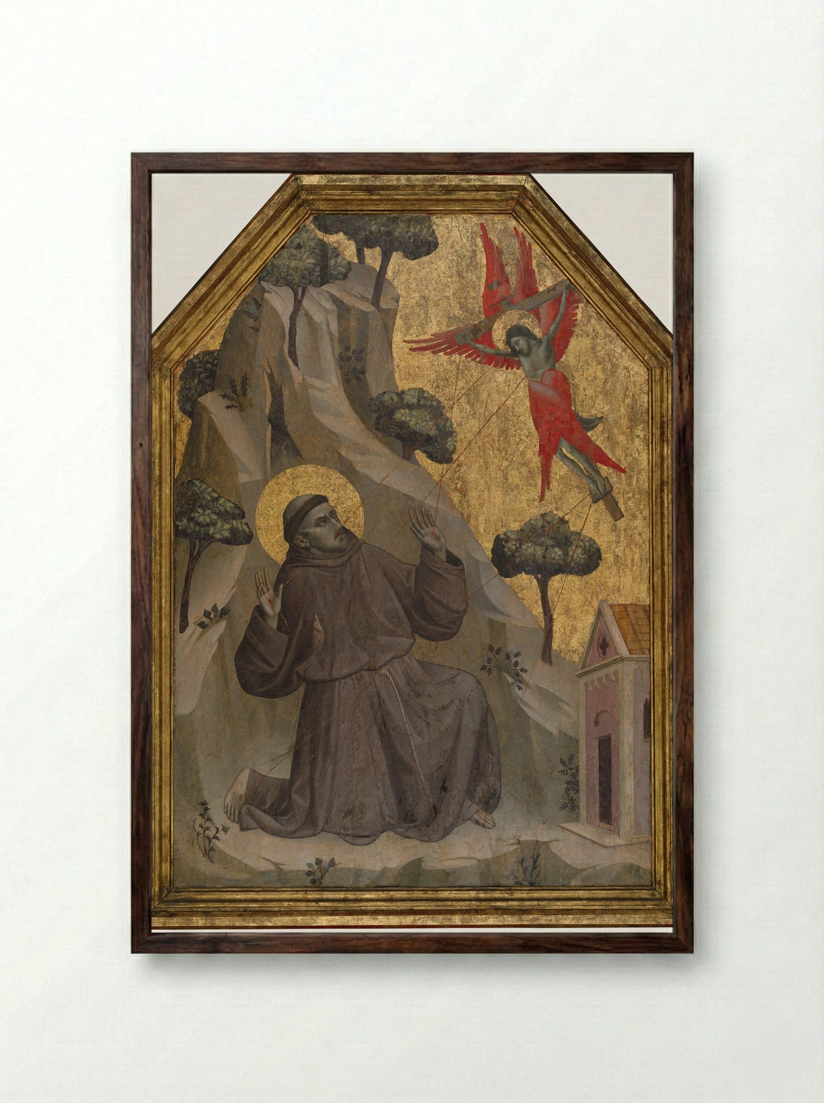 The Stigmatization of Saint Francis - Taddeo Gaddi - Framed Print Dark Wood