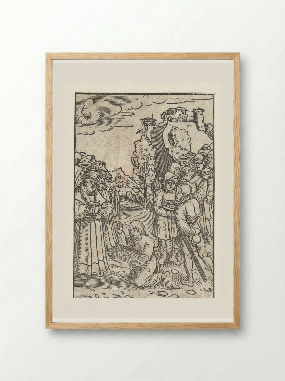 The Stoning of Saint Stephen - Lucas Cranach the Elder - Framed Print Wood