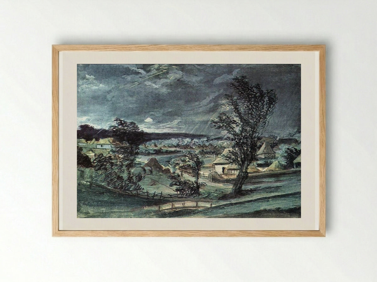 The Storm Over the Grove - Vasily Tropinin - Framed Print Wood