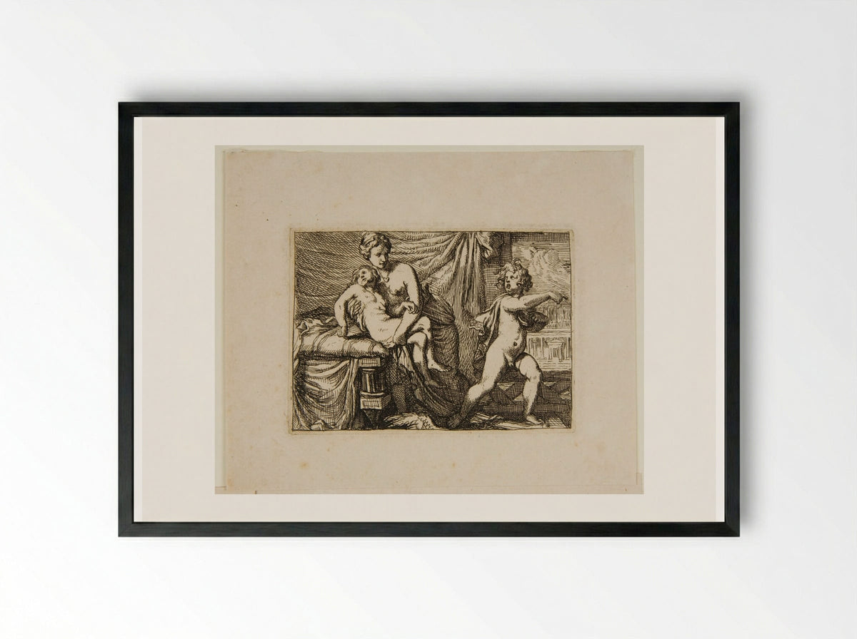 The Story of Dido and Aeneas - Gérard de Lairesse - Framed Print Black