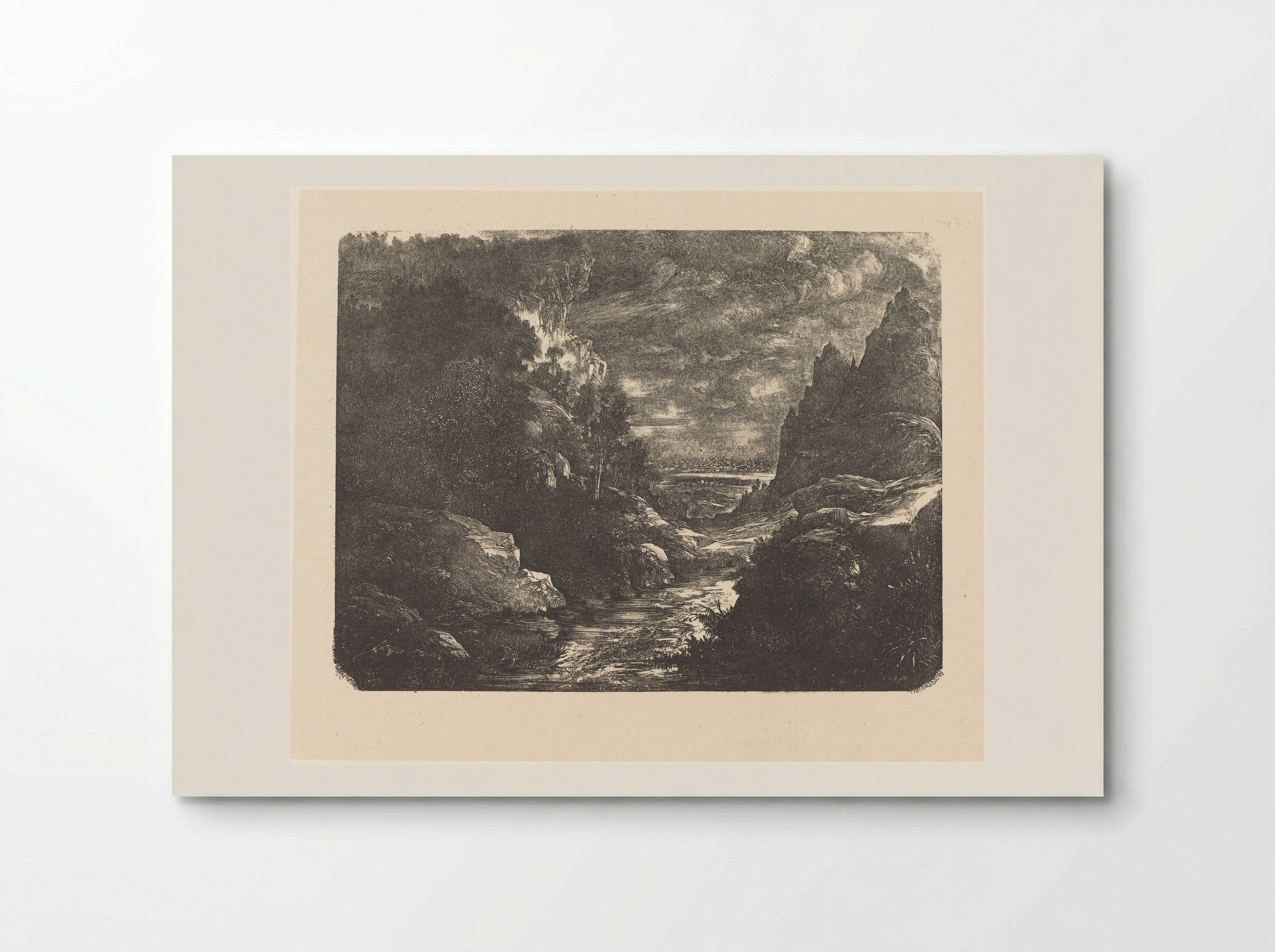The Stream in the Gorge - Rodolphe Bresdin - Poster