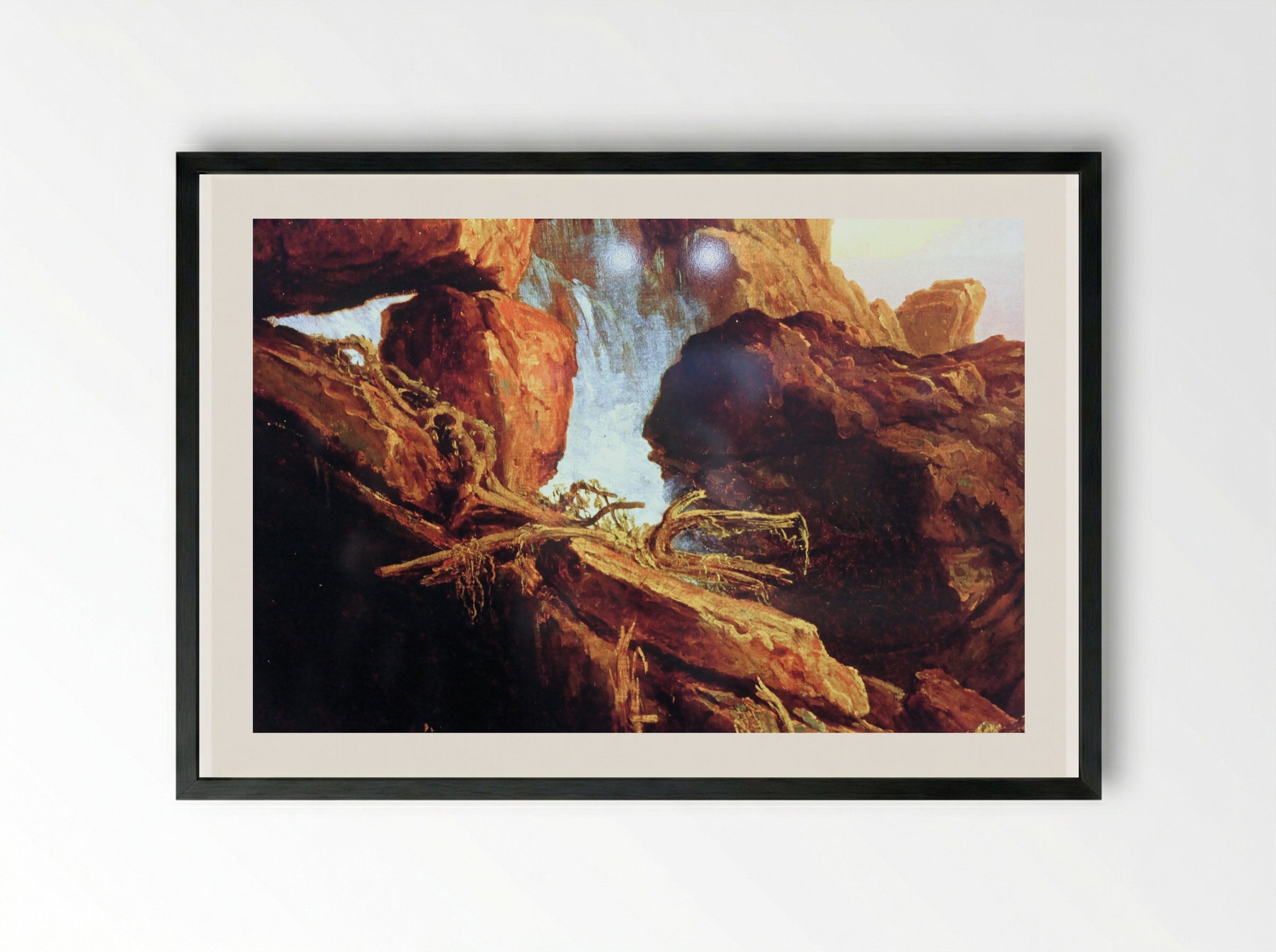 The Subsiding of the Waters of the Deluge - Thomas Cole - Framed Print Black