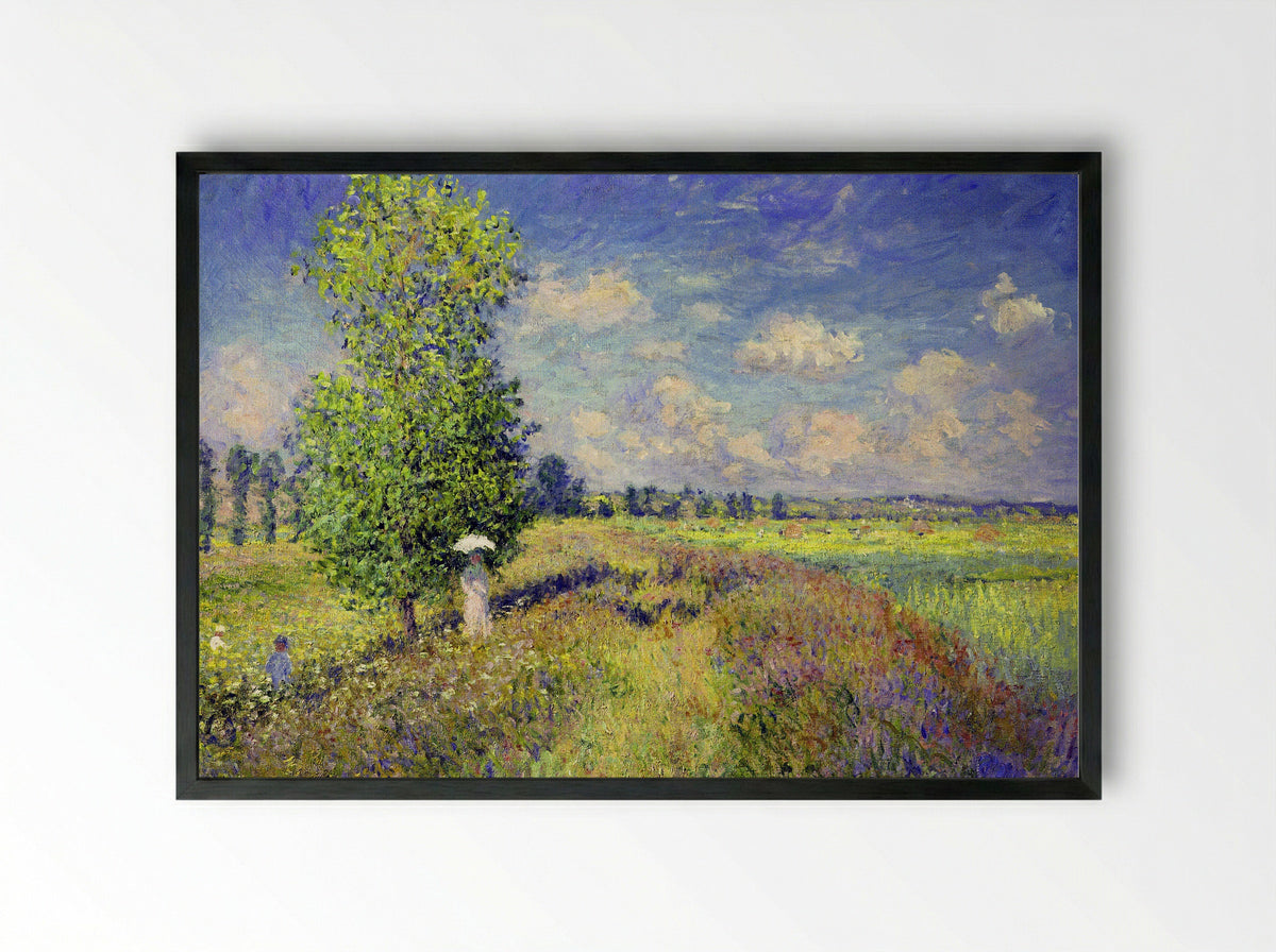 The Summer, Poppy Field - Claude Monet - Framed Print Black