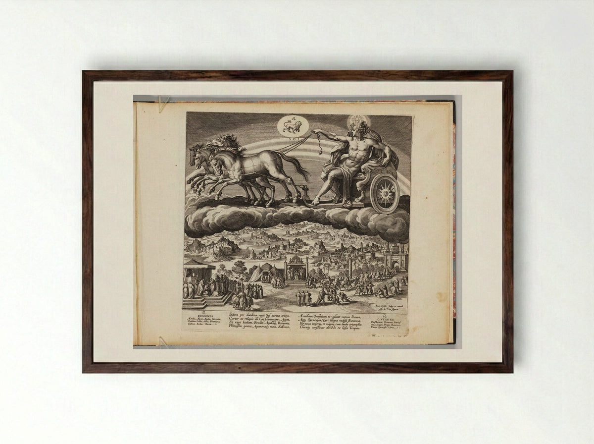The Sun (Sol) - Johann Sadeler I - Framed Print Dark Wood