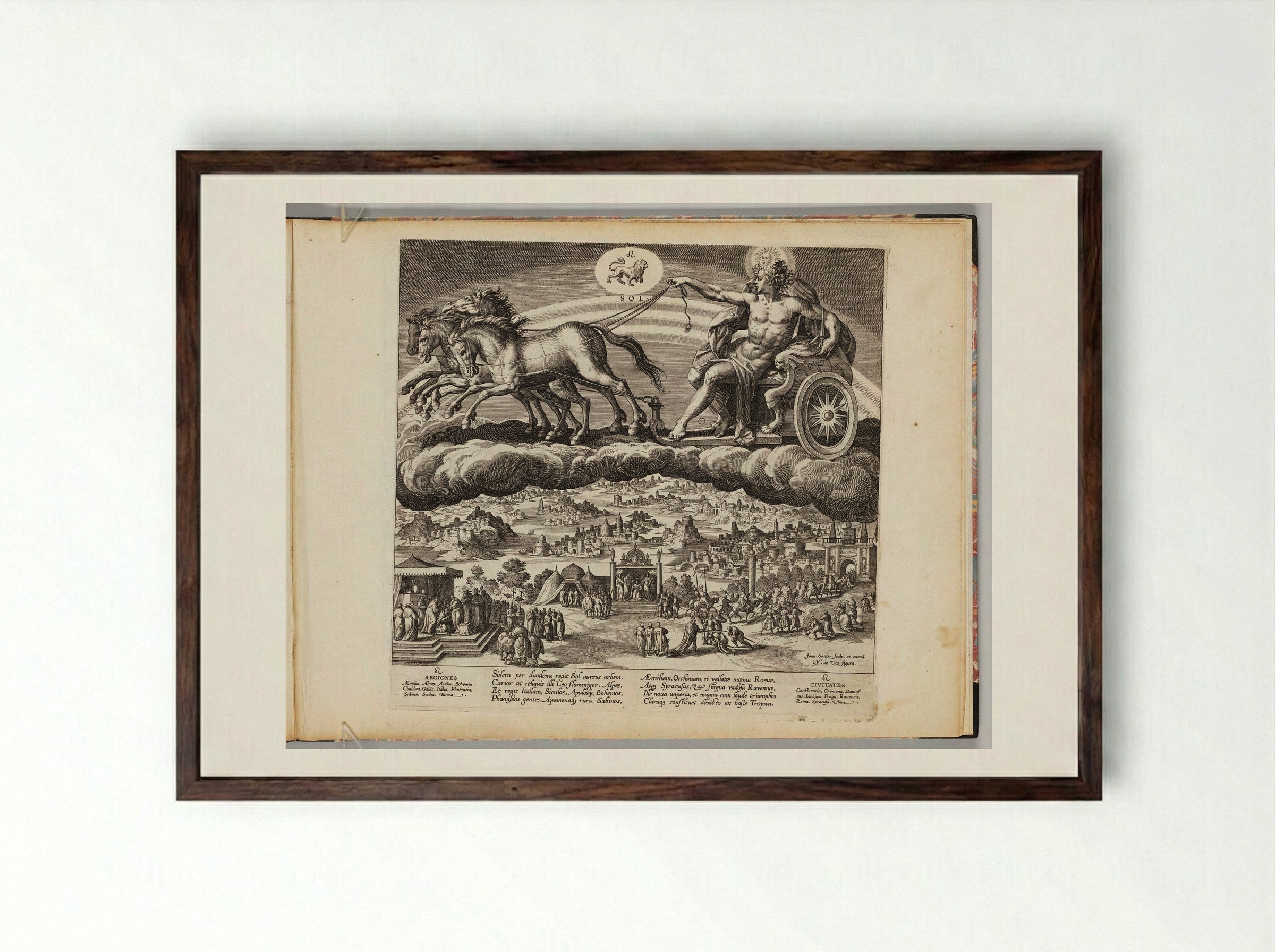 The Sun (Sol) - Johann Sadeler I - Framed Print Dark Wood