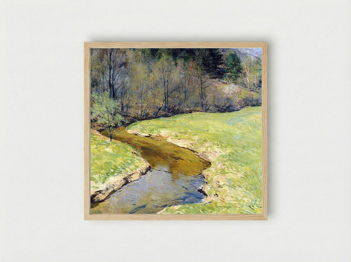 The Sunny Brook, Chester, Vermont - Willard Metcalf - Framed Print Wood