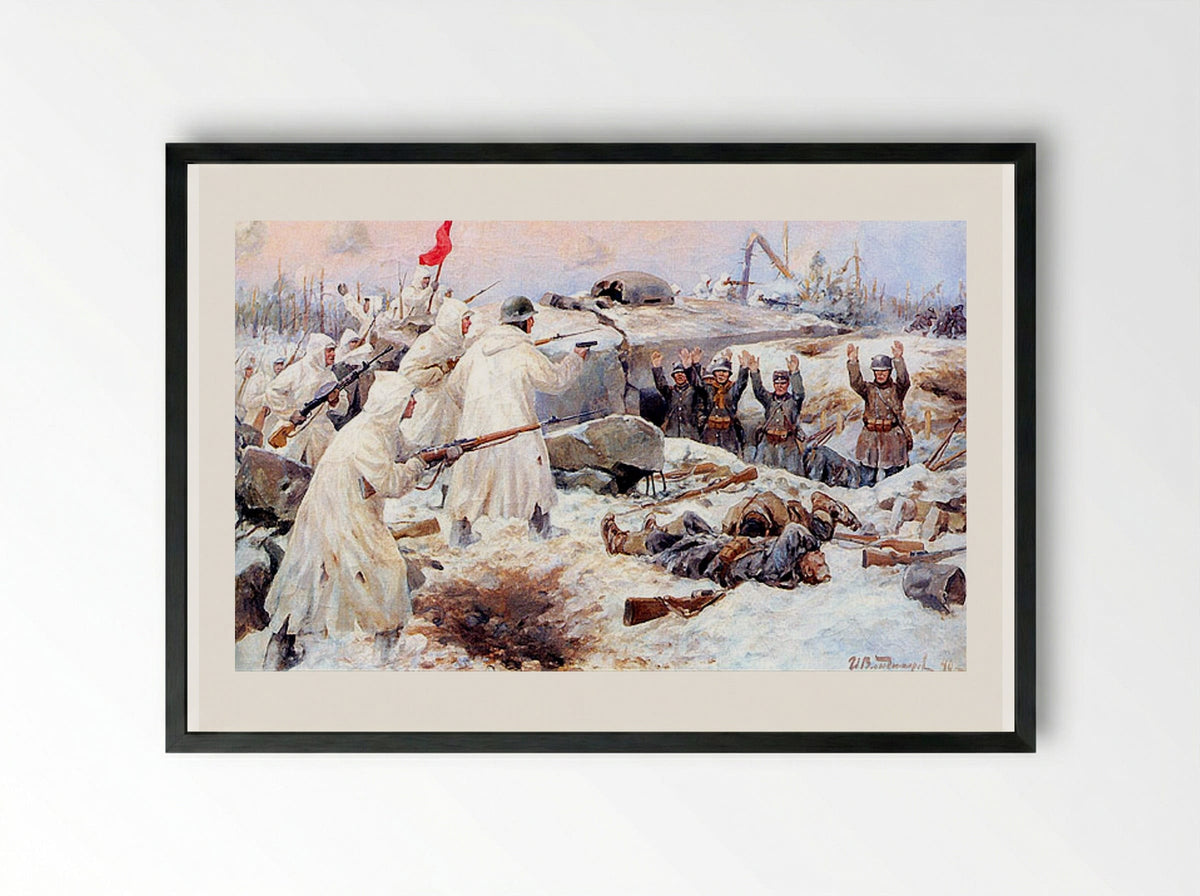The Surrender of the Finns in 1940 - Ivan Vladimirov - Framed Print Black
