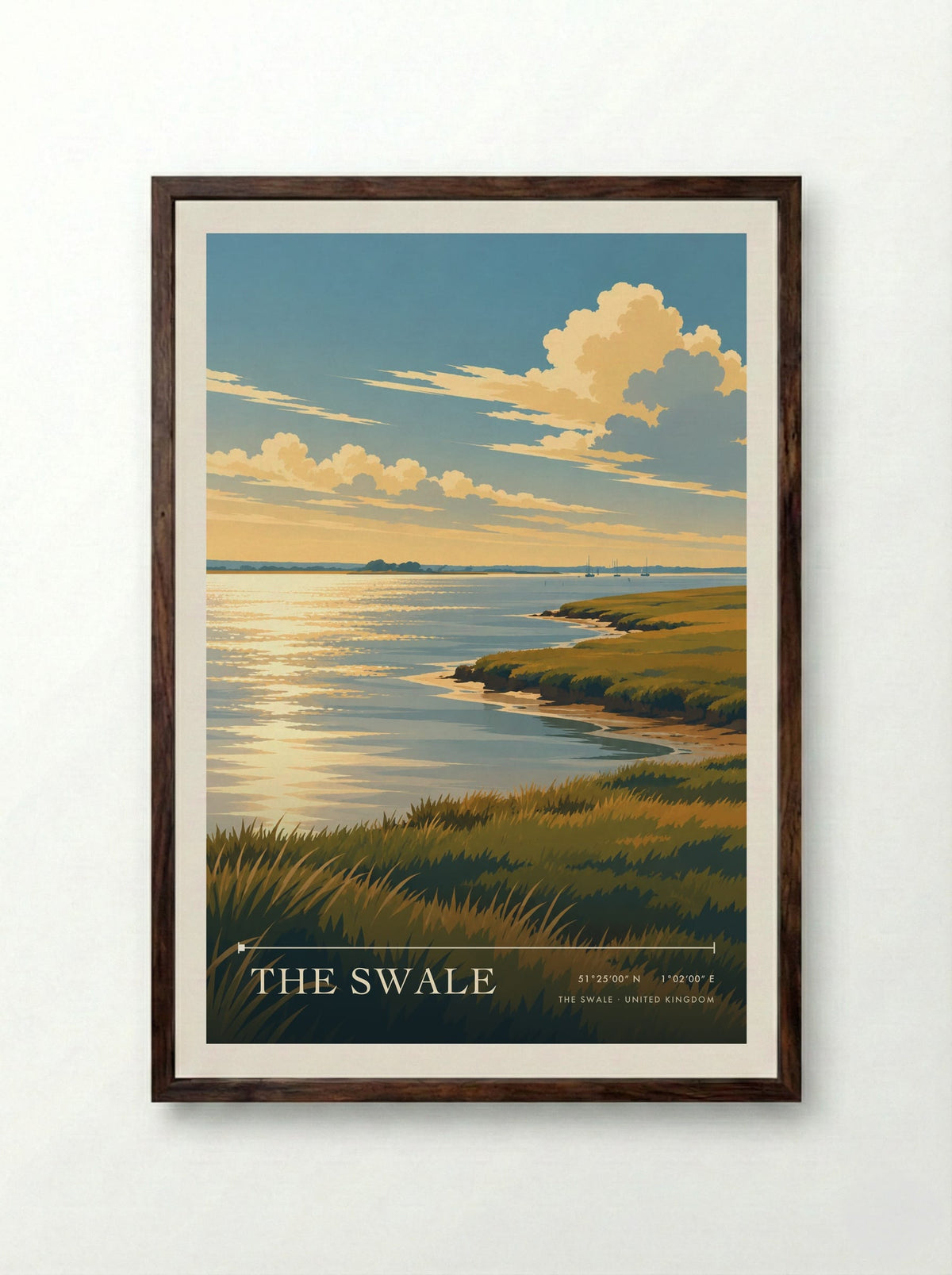 The Swale | Travel Poster - Framed Print Dark Wood