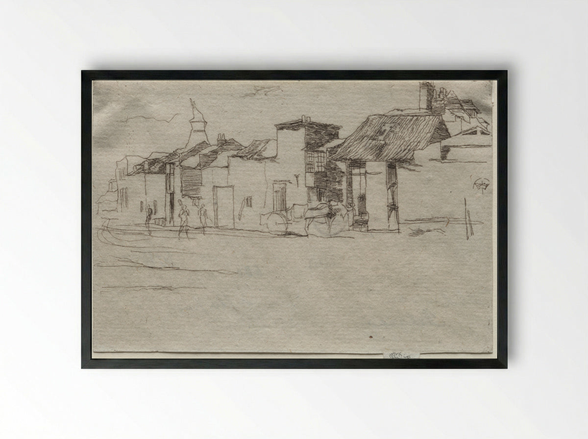 The Swan, Chelsea - James McNeill Whistler - Framed Print Black