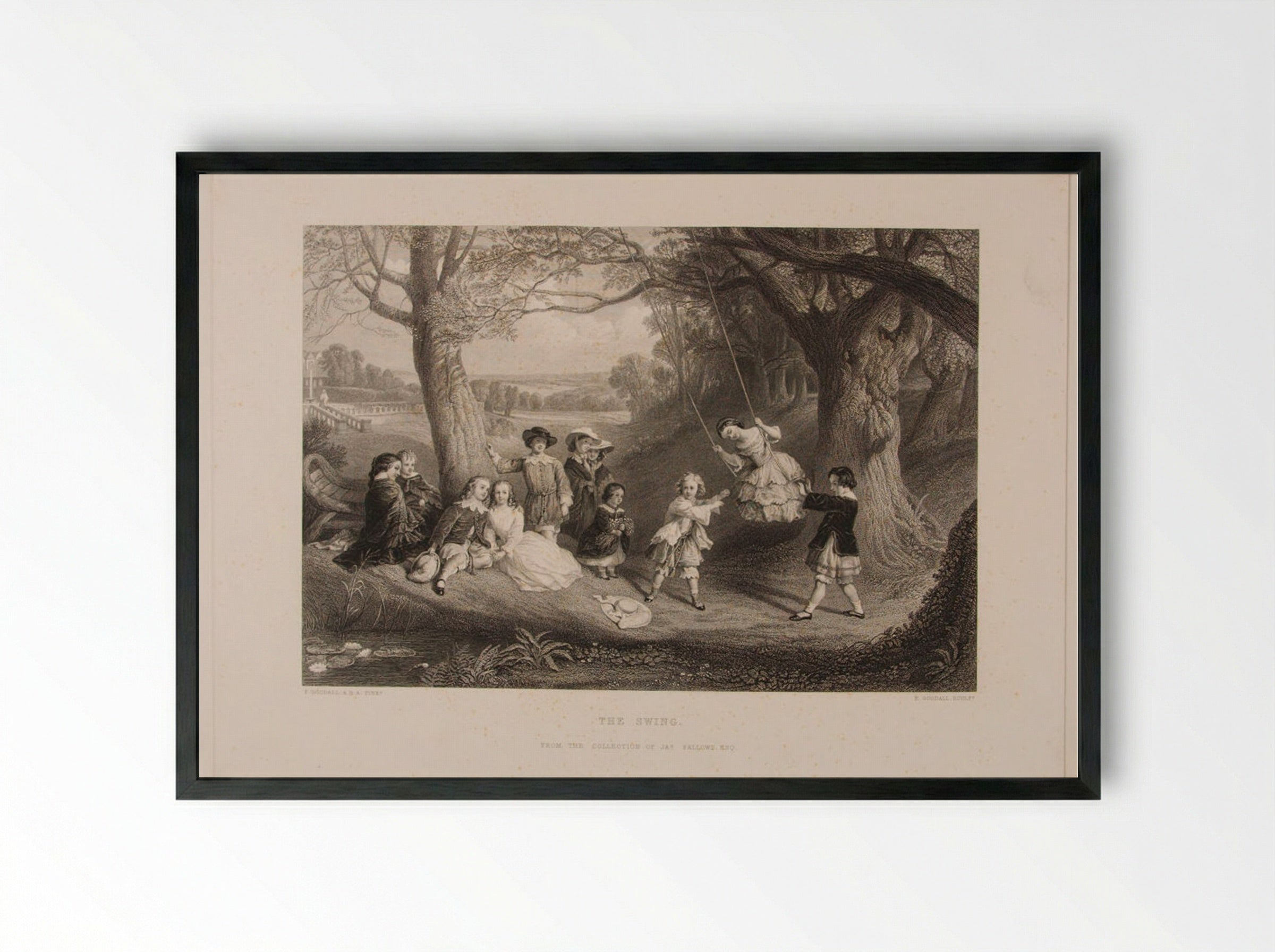 The Swing - Edward Goodall - Framed Print Black