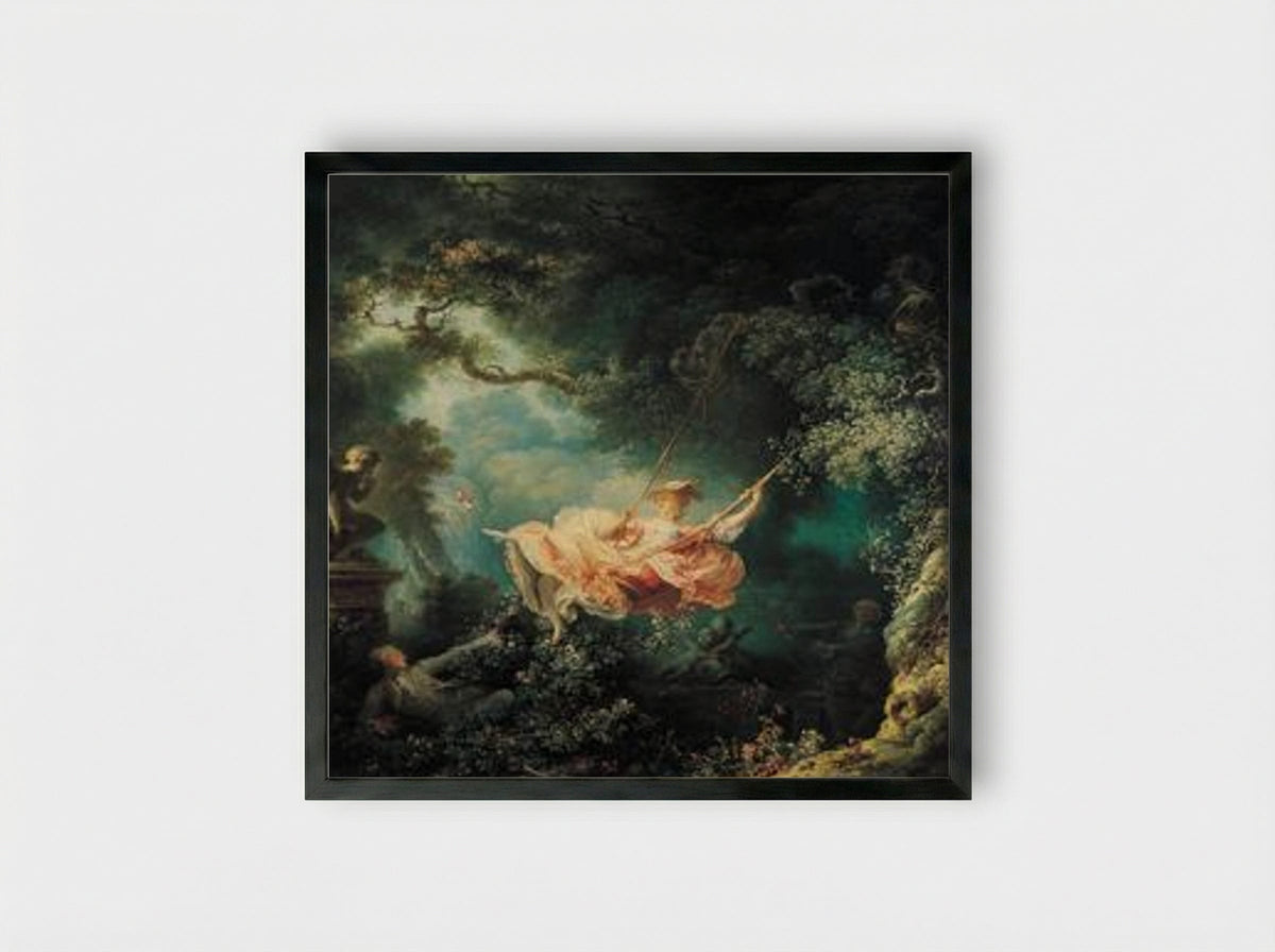 The Swing - Jean-Honore Fragonard - Framed Print Black