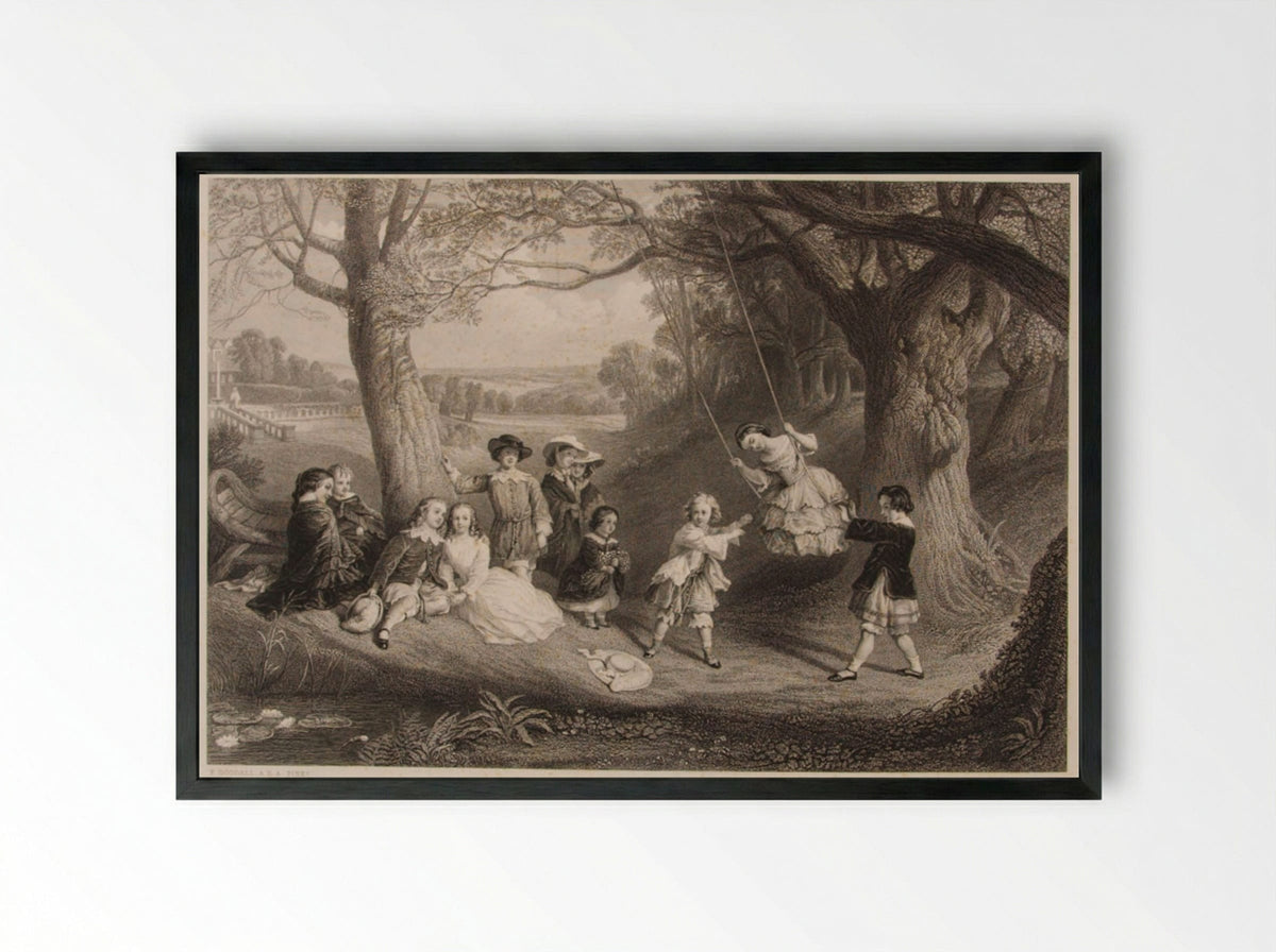 The Swing - Edward Goodall - Framed Print Black