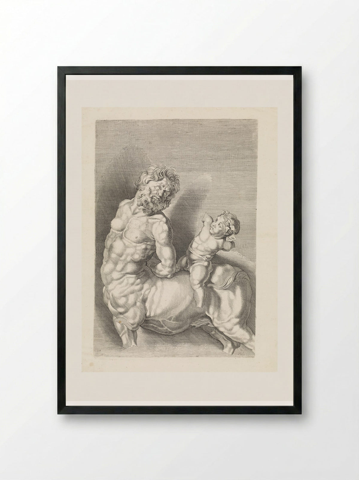 The Tamed Centaur - Paulus Pontius - Framed Print Black