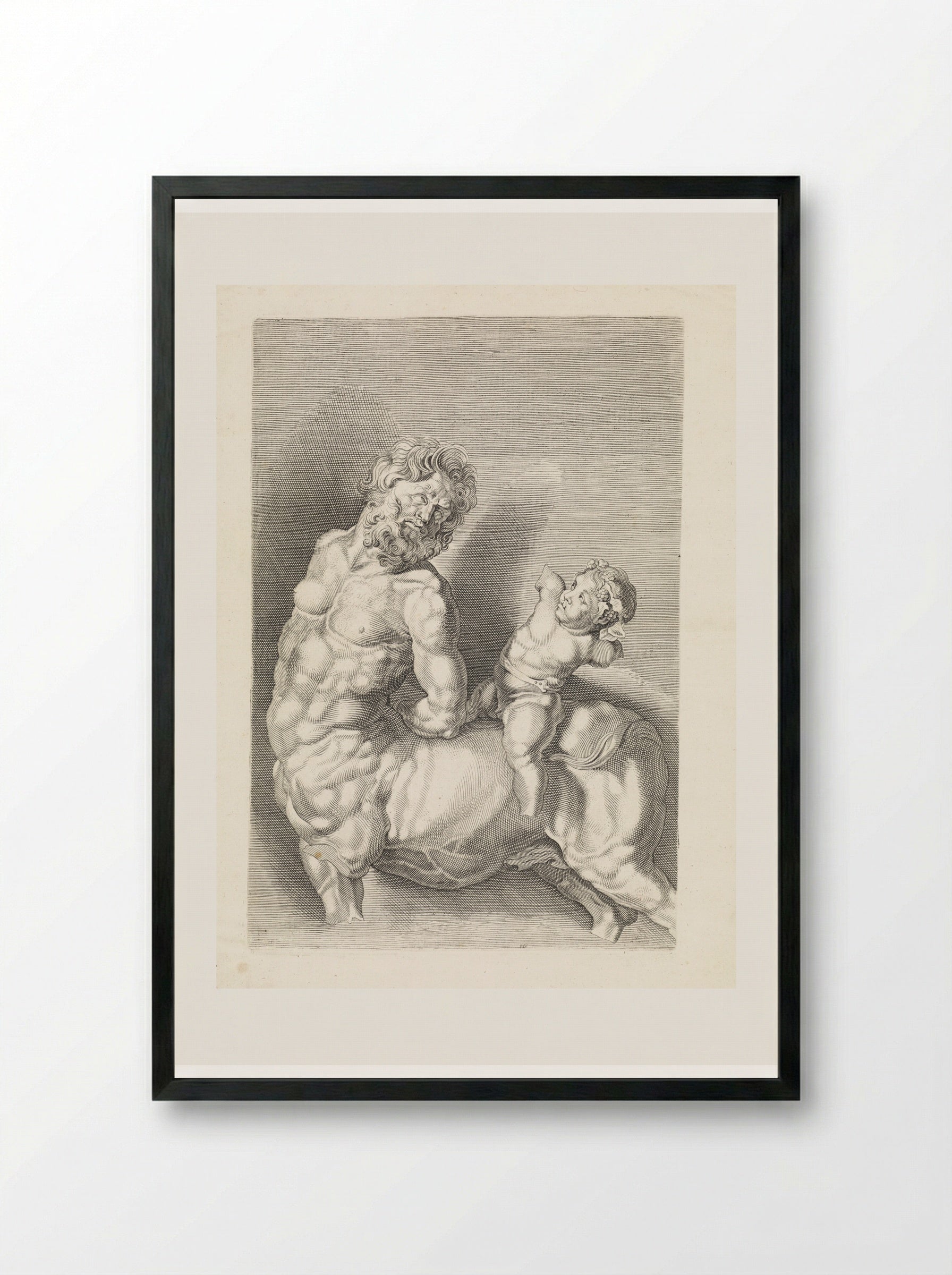 The Tamed Centaur - Paulus Pontius - Framed Print Black