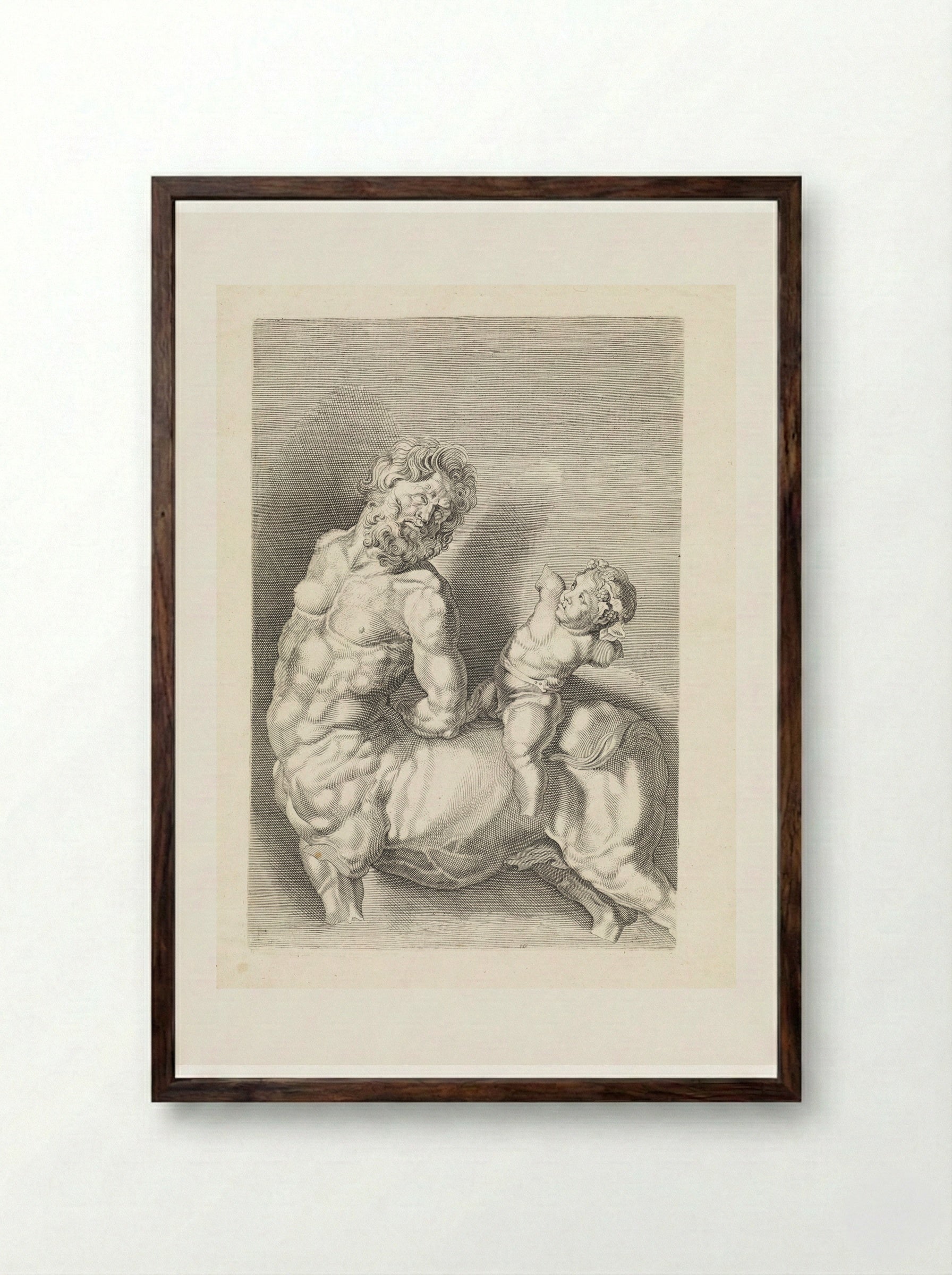 The Tamed Centaur - Paulus Pontius - Framed Print Dark Wood