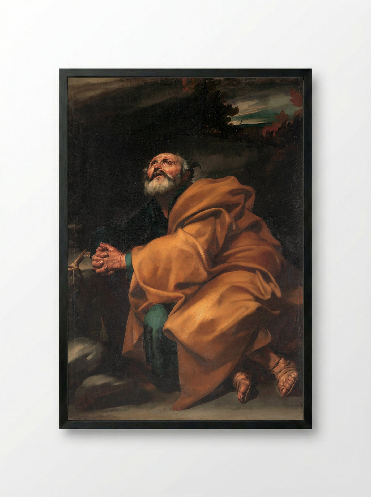The Tears of Saint Peter - Jusepe de Ribera - Framed Print Black