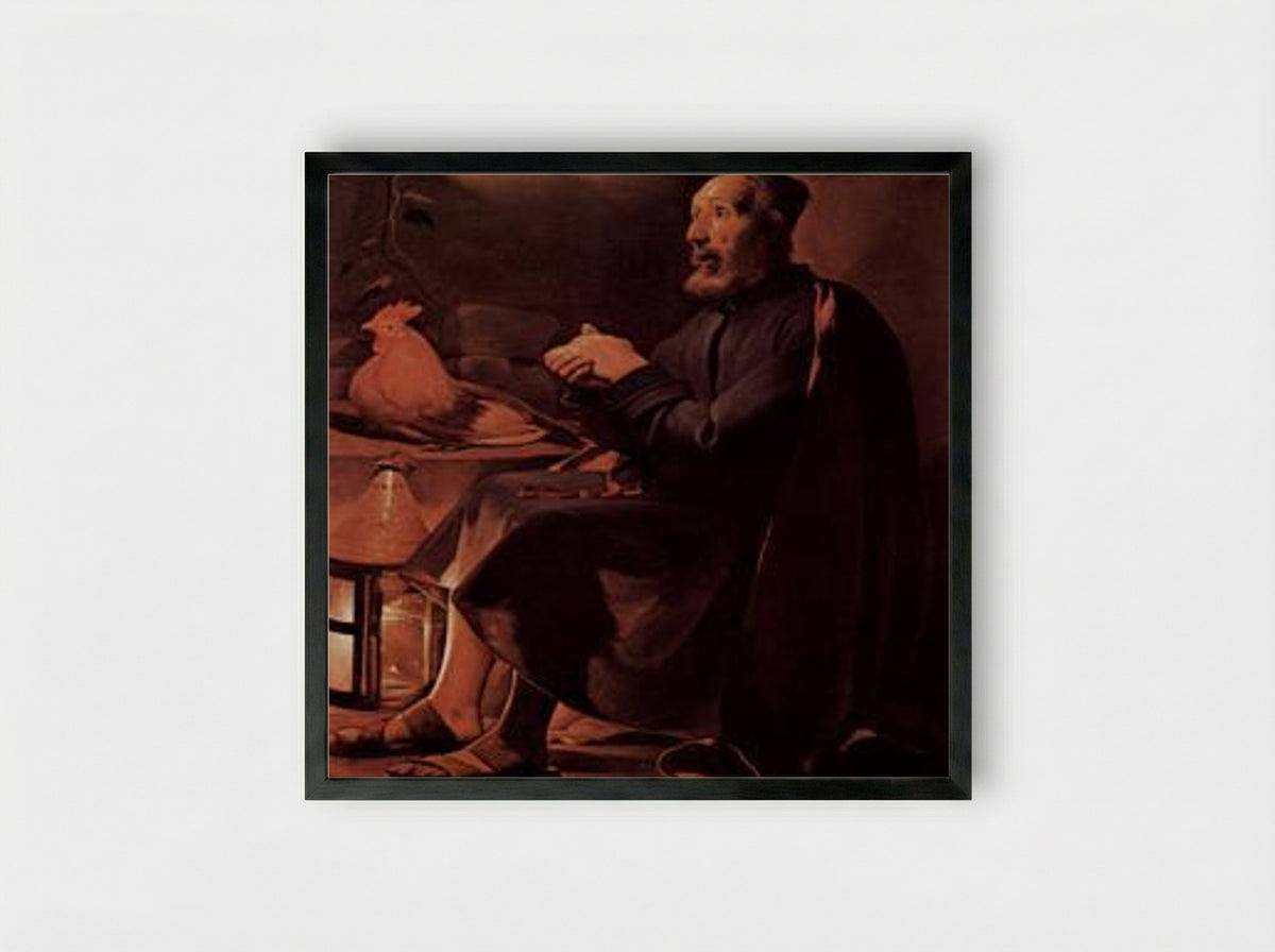 The Tears of St. Peter - Georges de la Tour - Framed Print Black