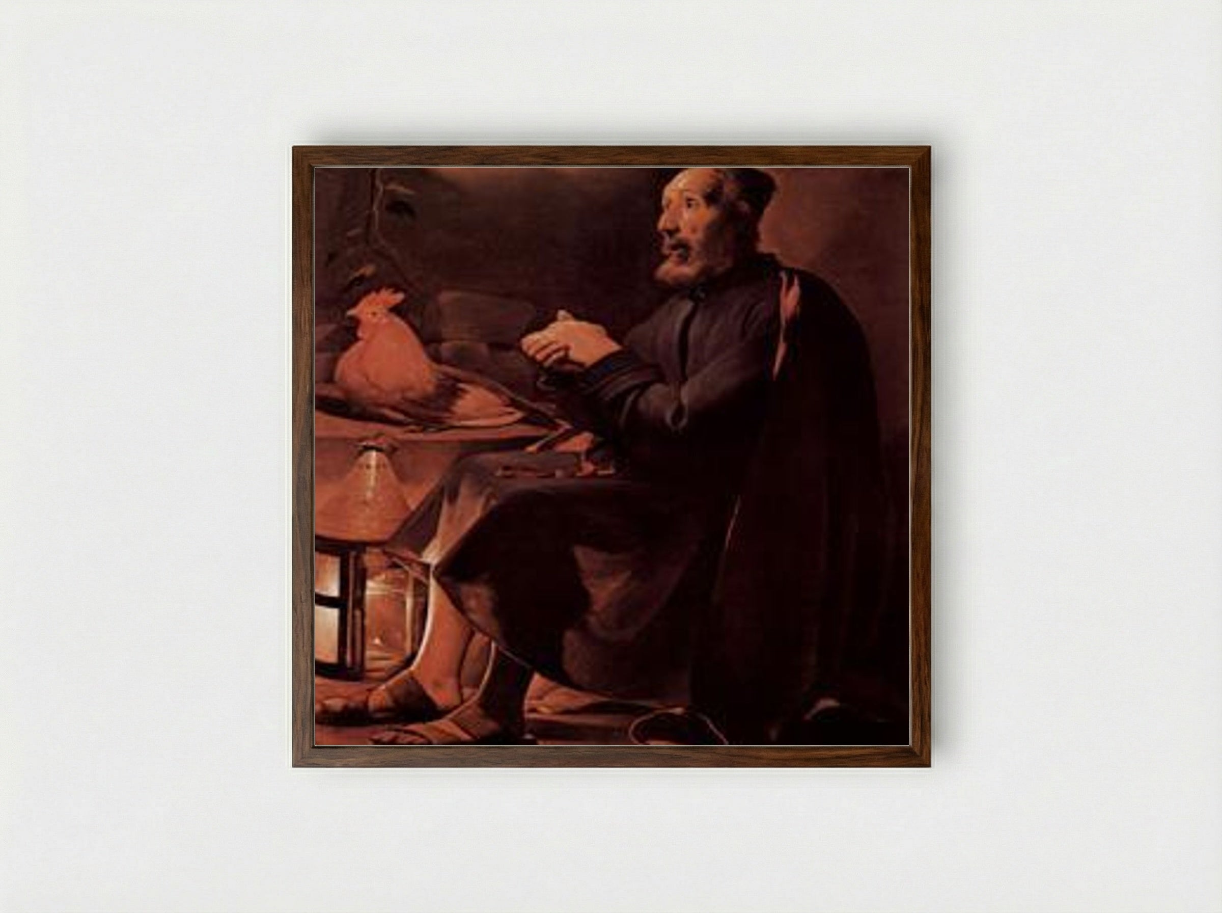The Tears of St. Peter - Georges de la Tour - Framed Print Dark Wood