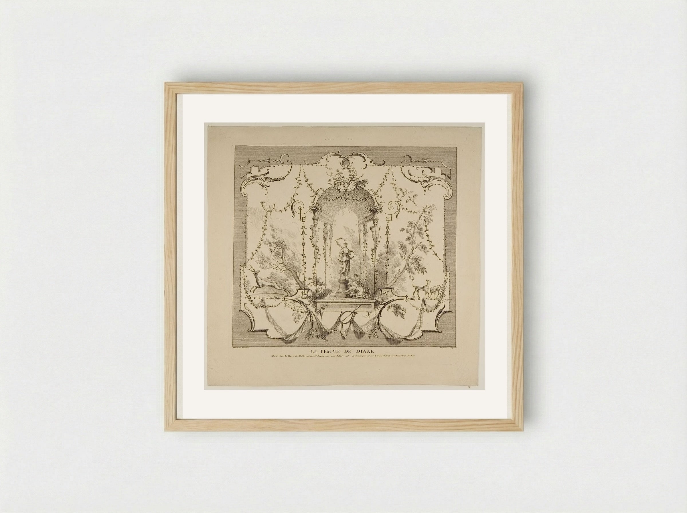 The Temple of Diane - Gabriel Huquier - Framed Print Wood