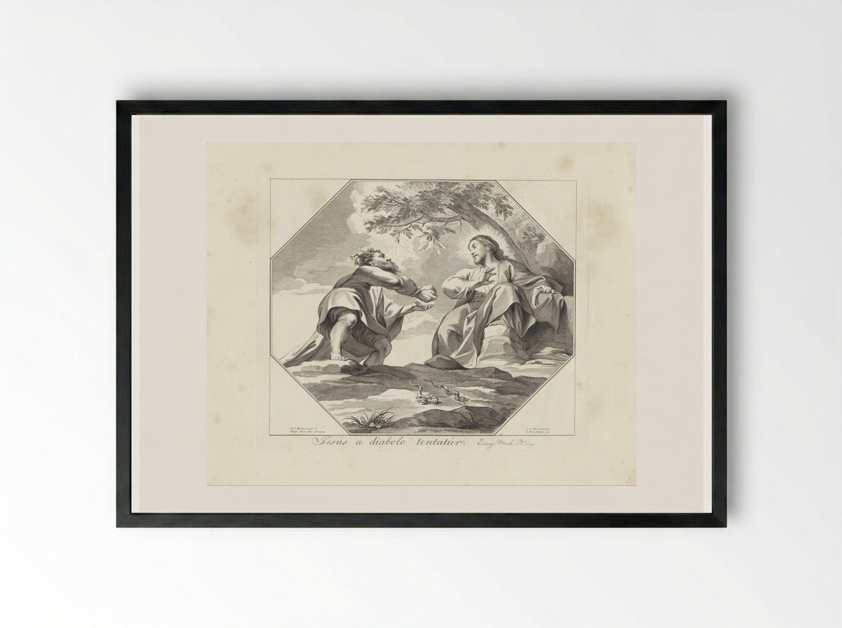 The Temptation of Christ - Jan Punt - Framed Print Black