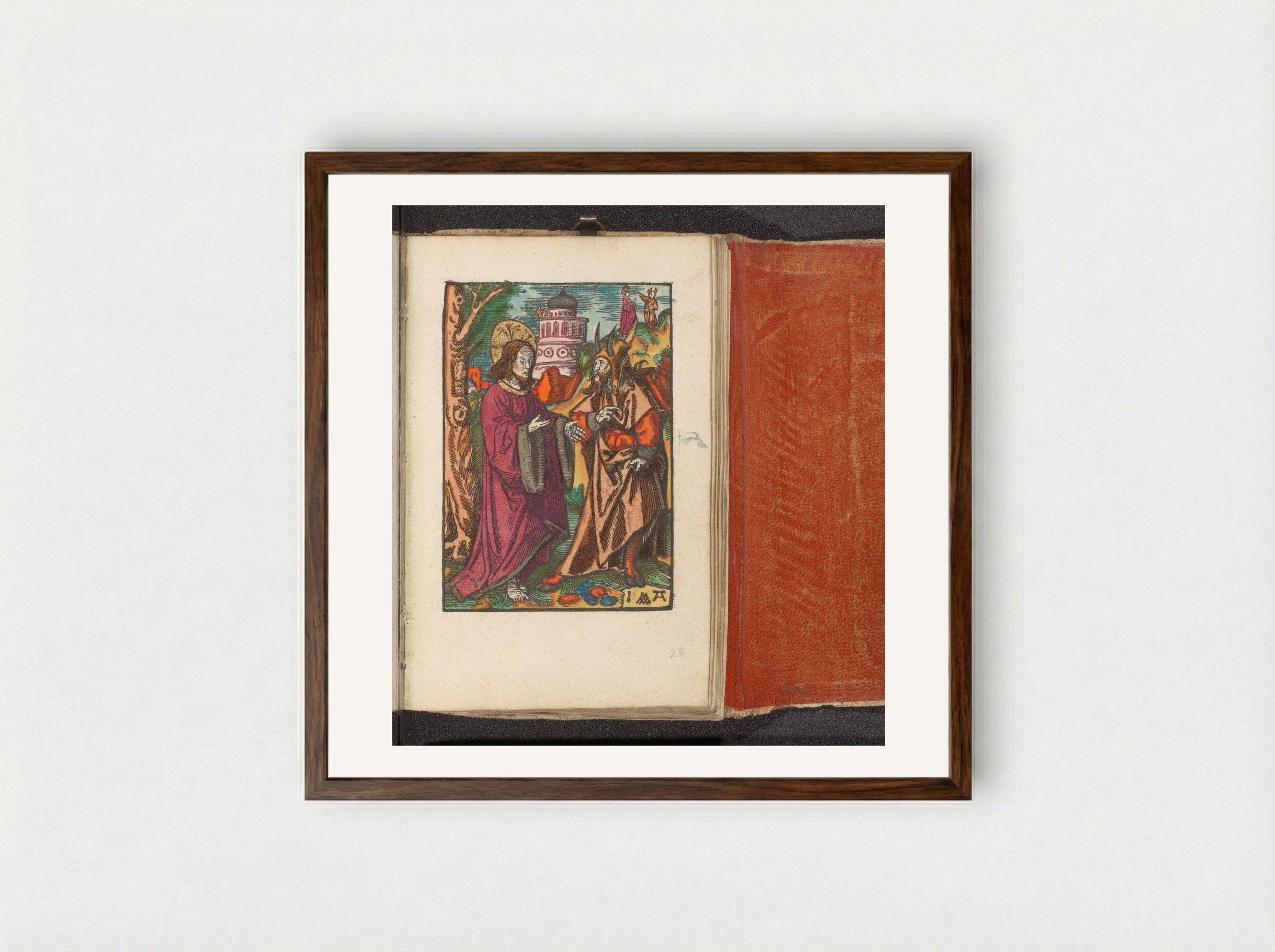 The Temptation of Christ - Doen Pietersz. - Framed Print Dark Wood