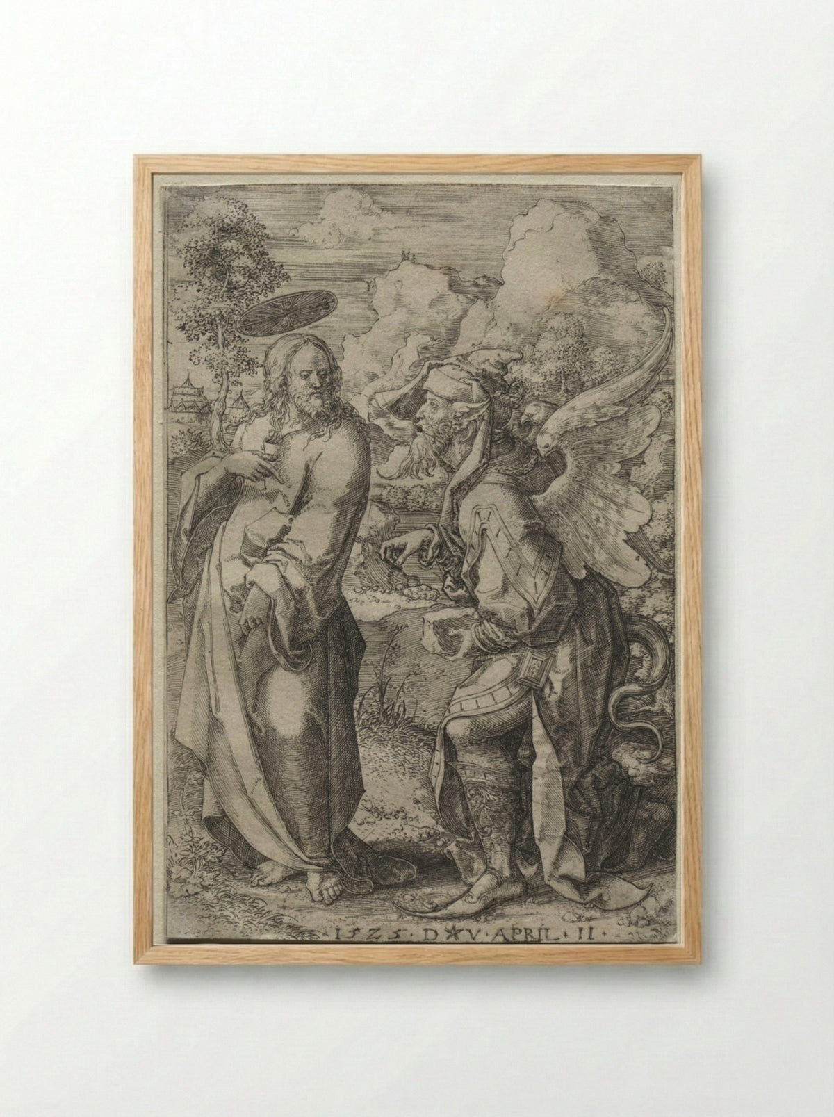 The Temptation of Christ - Dirk Vellert - Framed Print Wood