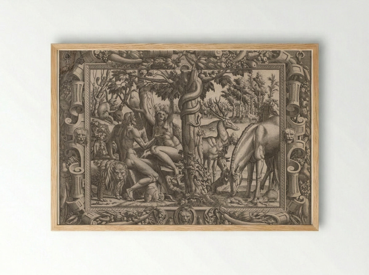 The Temptation of Eve - Jean Mignon - Framed Print Wood