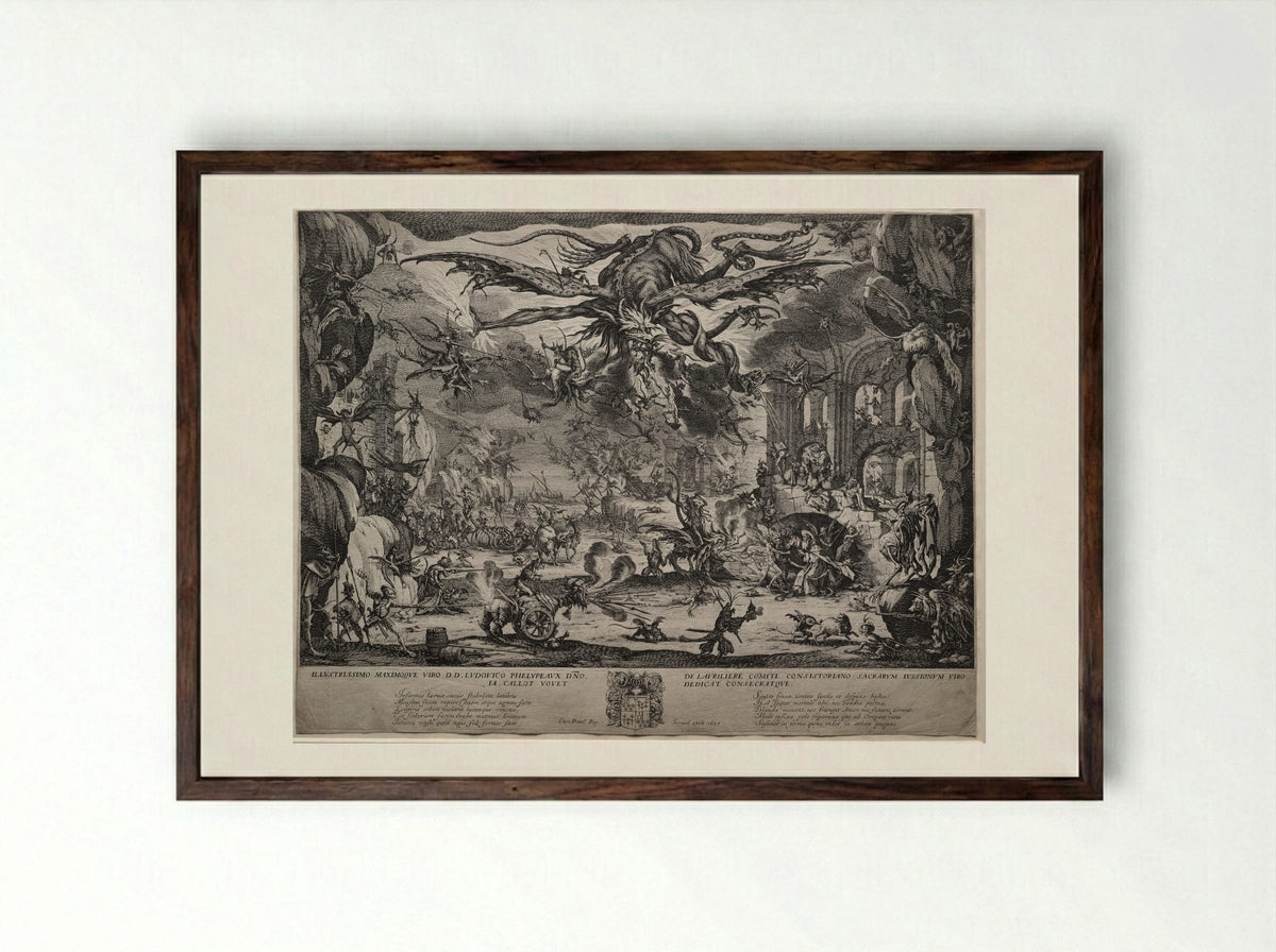 The Temptation of Saint Anthony - Jacques Callot - Framed Print Dark Wood