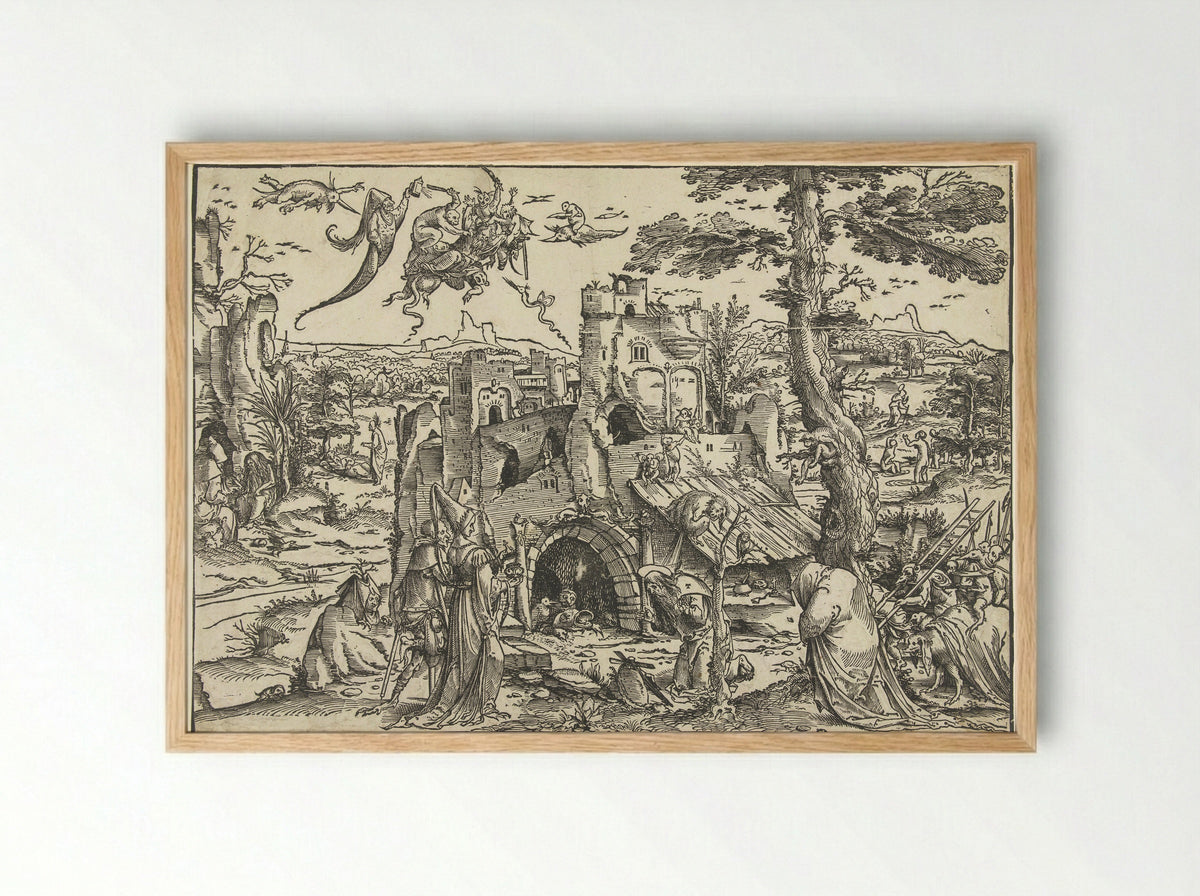 The Temptation of Saint Anthony - Jan Wellens de Cock - Framed Print Wood