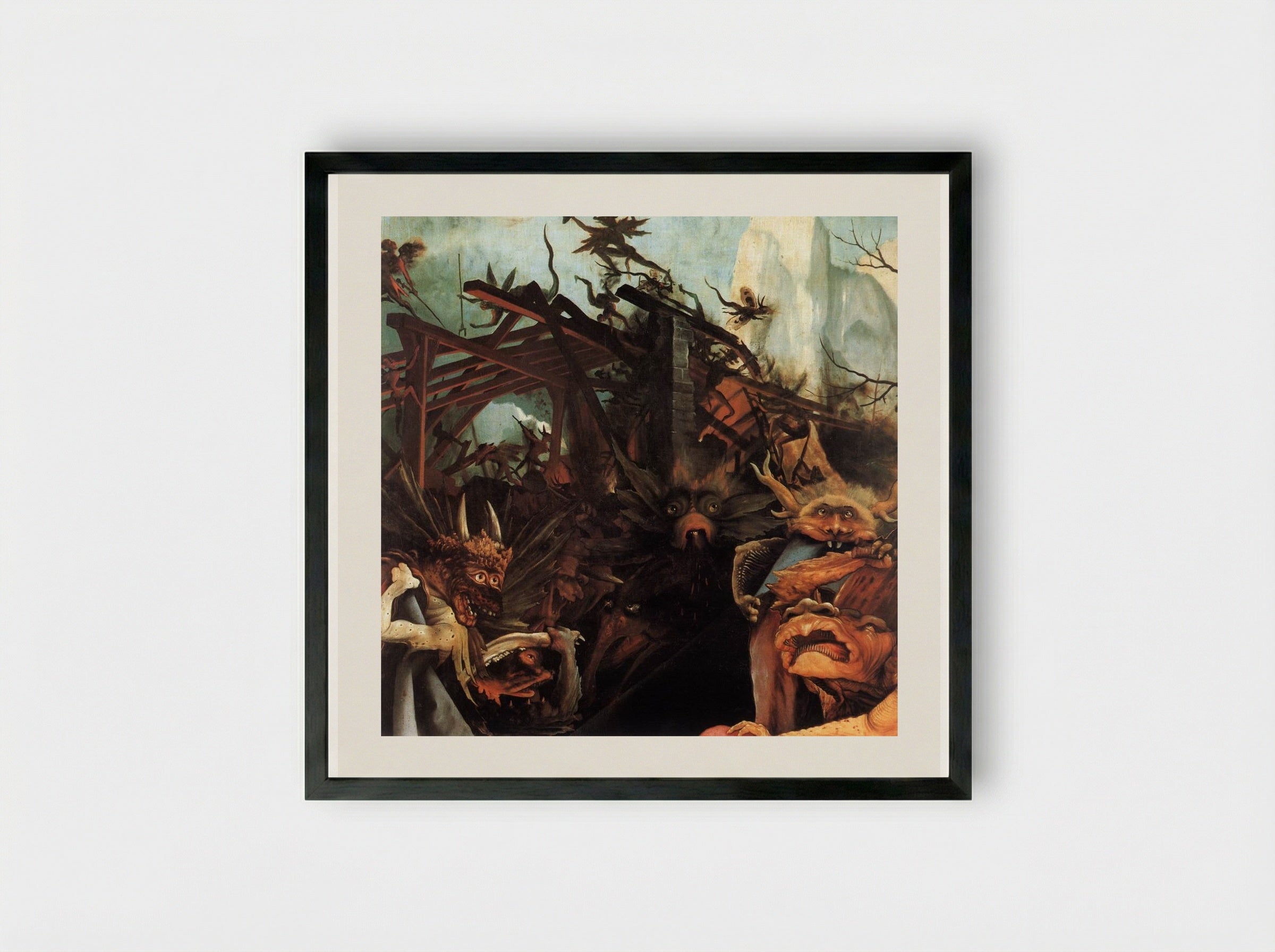 The Temptation of St. Anthony - Matthias Grünewald - Framed Print Black