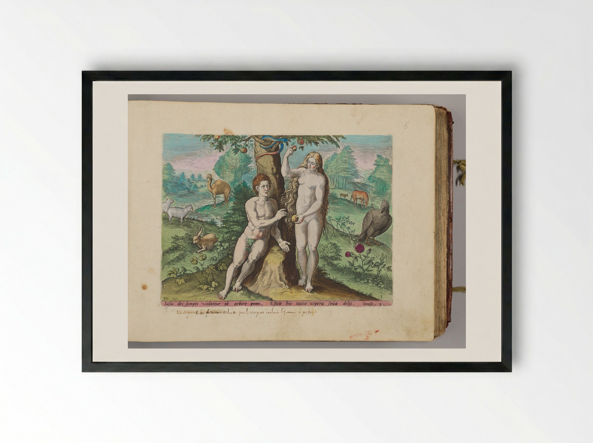 The Temptation - Johann Sadeler I - Framed Print Black